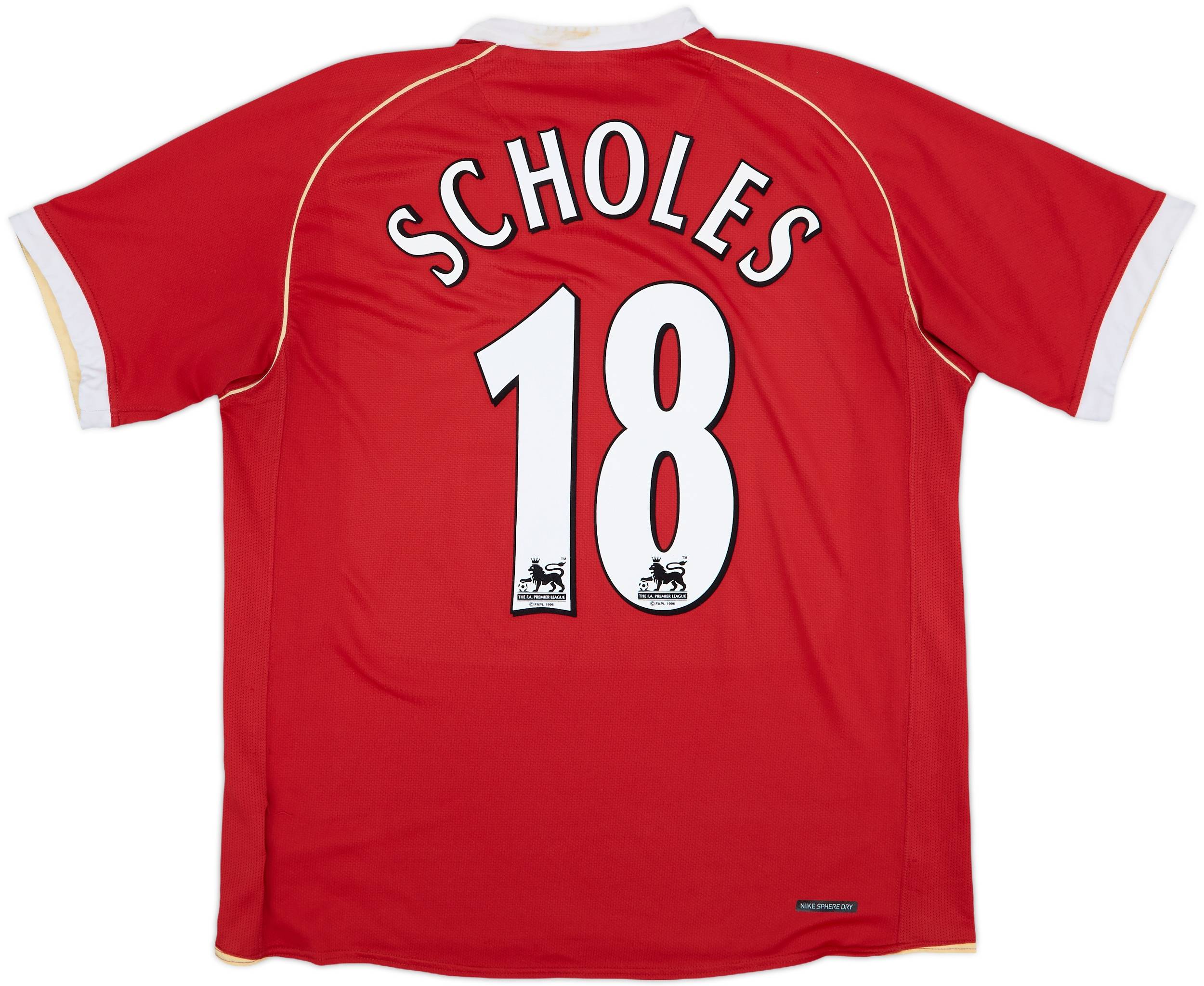 2006-07 Manchester United Home Shirt Scholes #18 - 6/10 - (L)