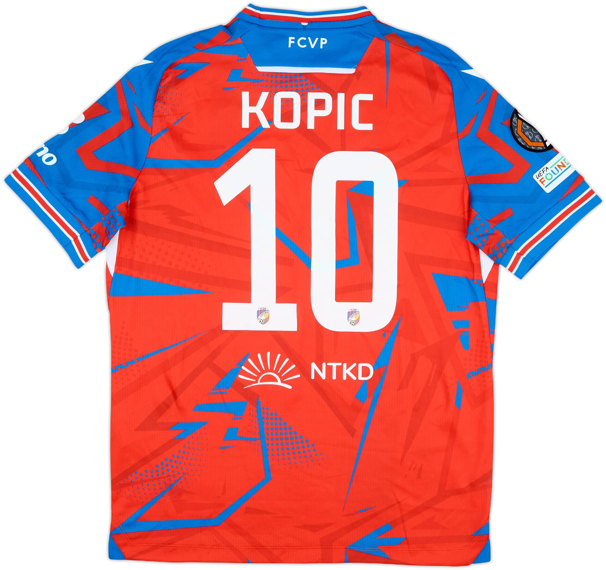 2024-25 Viktoria Plzen Match Issue Europa League Home Shirt Kopic #10