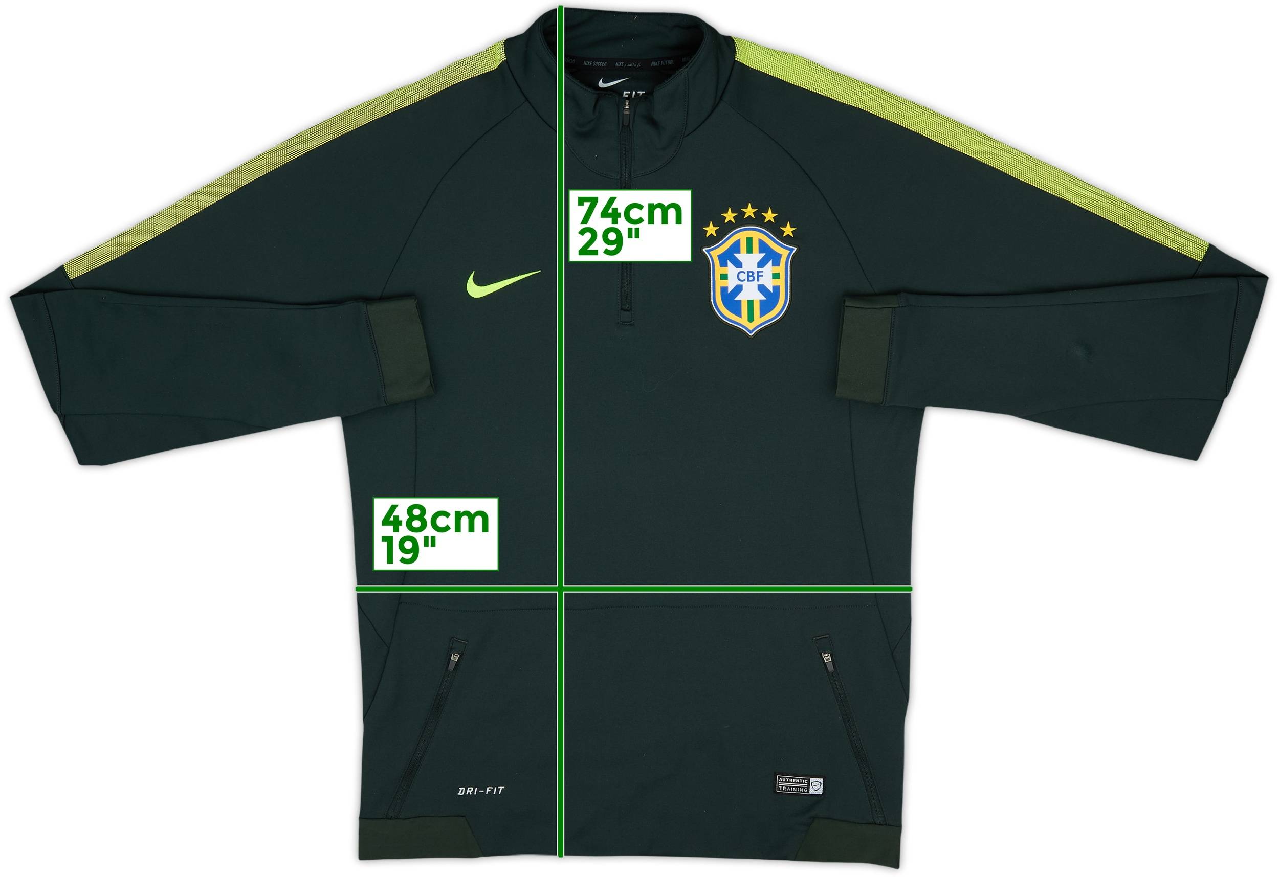 2014-15 Brazil Nike 1/4 Zip Training Top - 8/10 - (M)