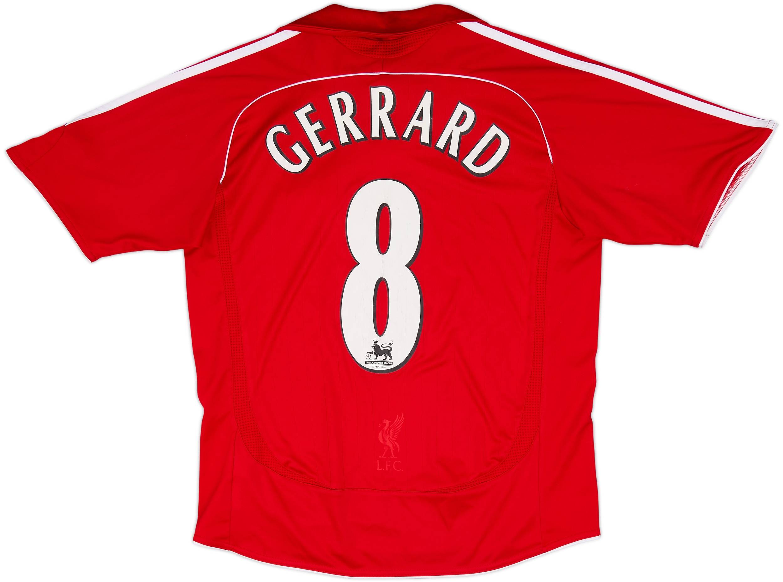 2006-08 Liverpool Home Shirt Gerrard #8 - 6/10 - (XL.Boys)