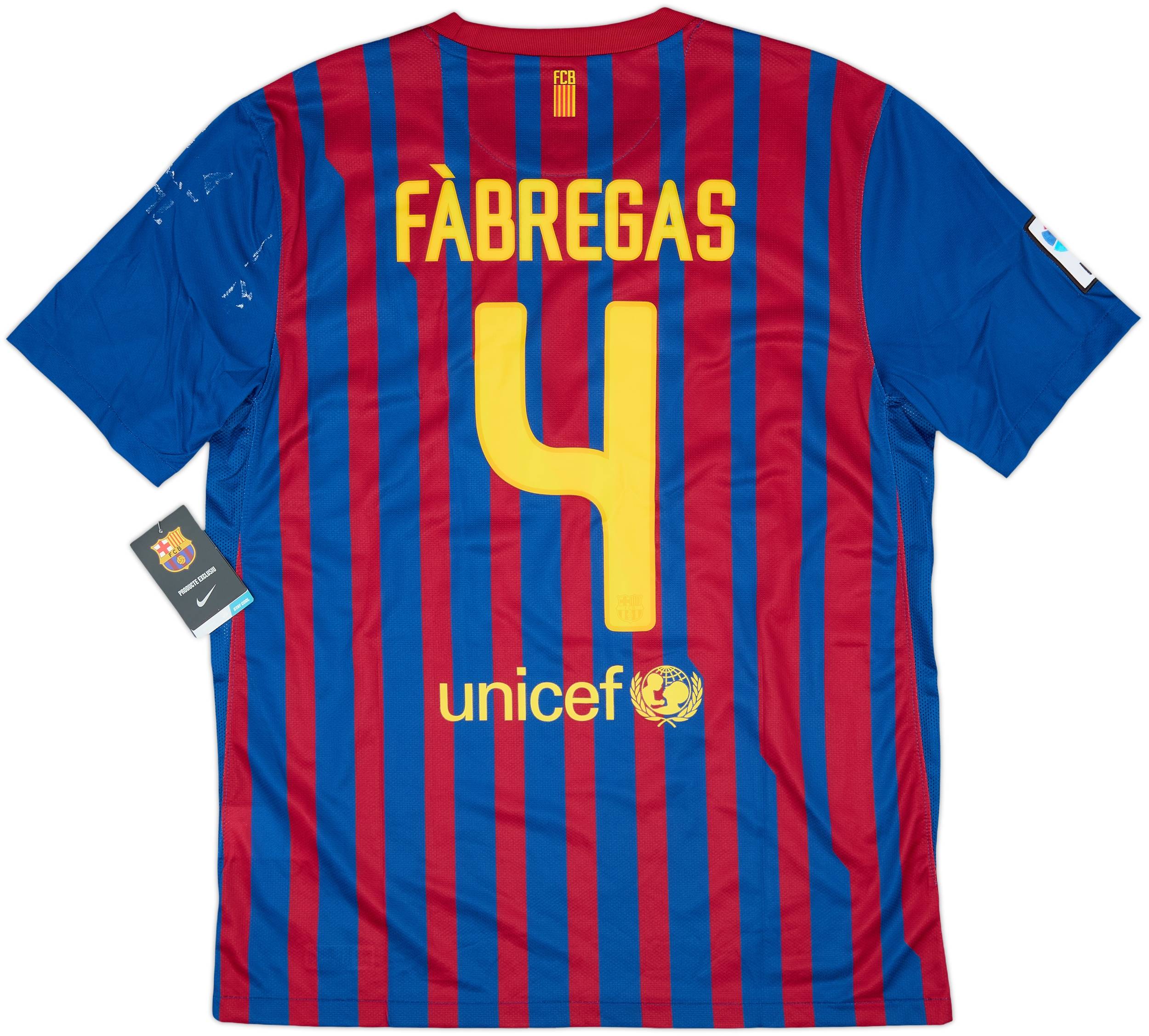 2011-12 Barcelona Home Shirt Fabregas #4 (L)