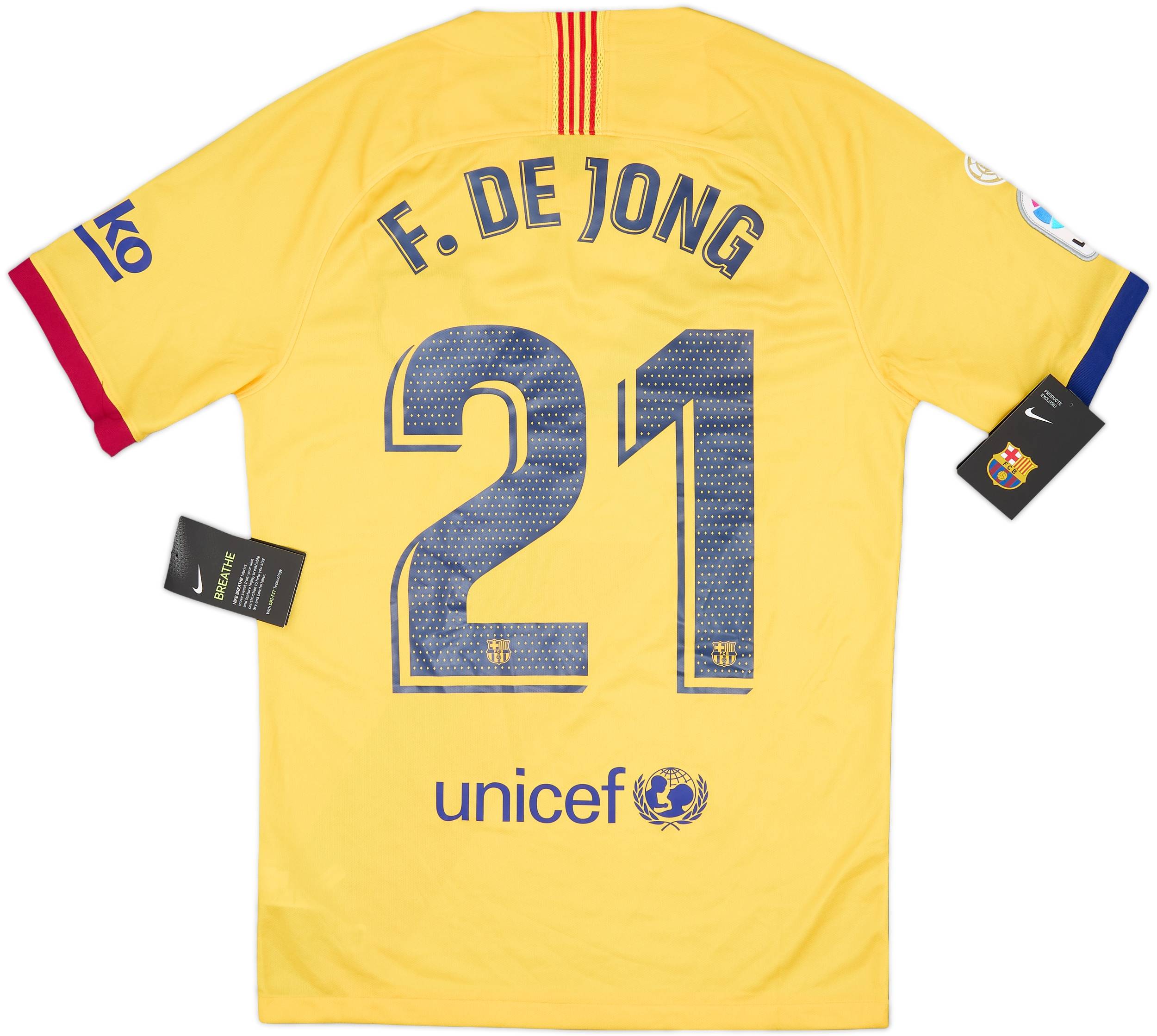 2019-20 Barcelona Away Shirt F. de Jong #21 (S)