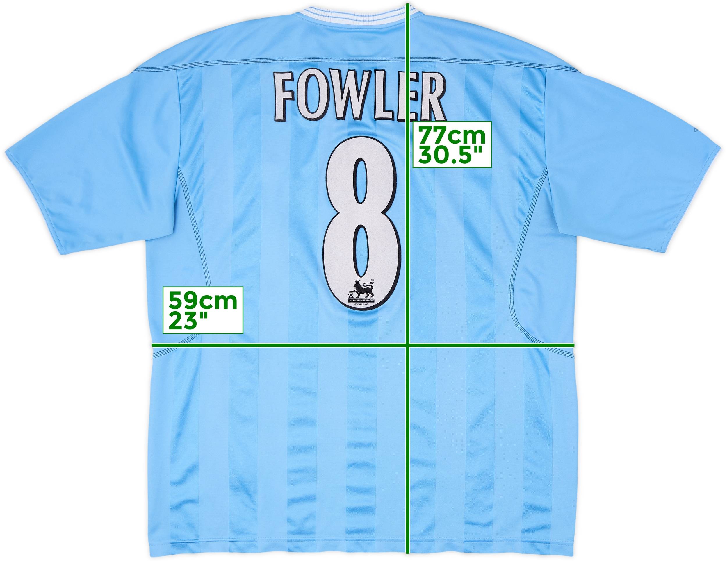 ウェア Manchester City 03/04 Home 2003-04 Manchester City Home L/S Shirt Fowler #8 - 7/10 - (M)