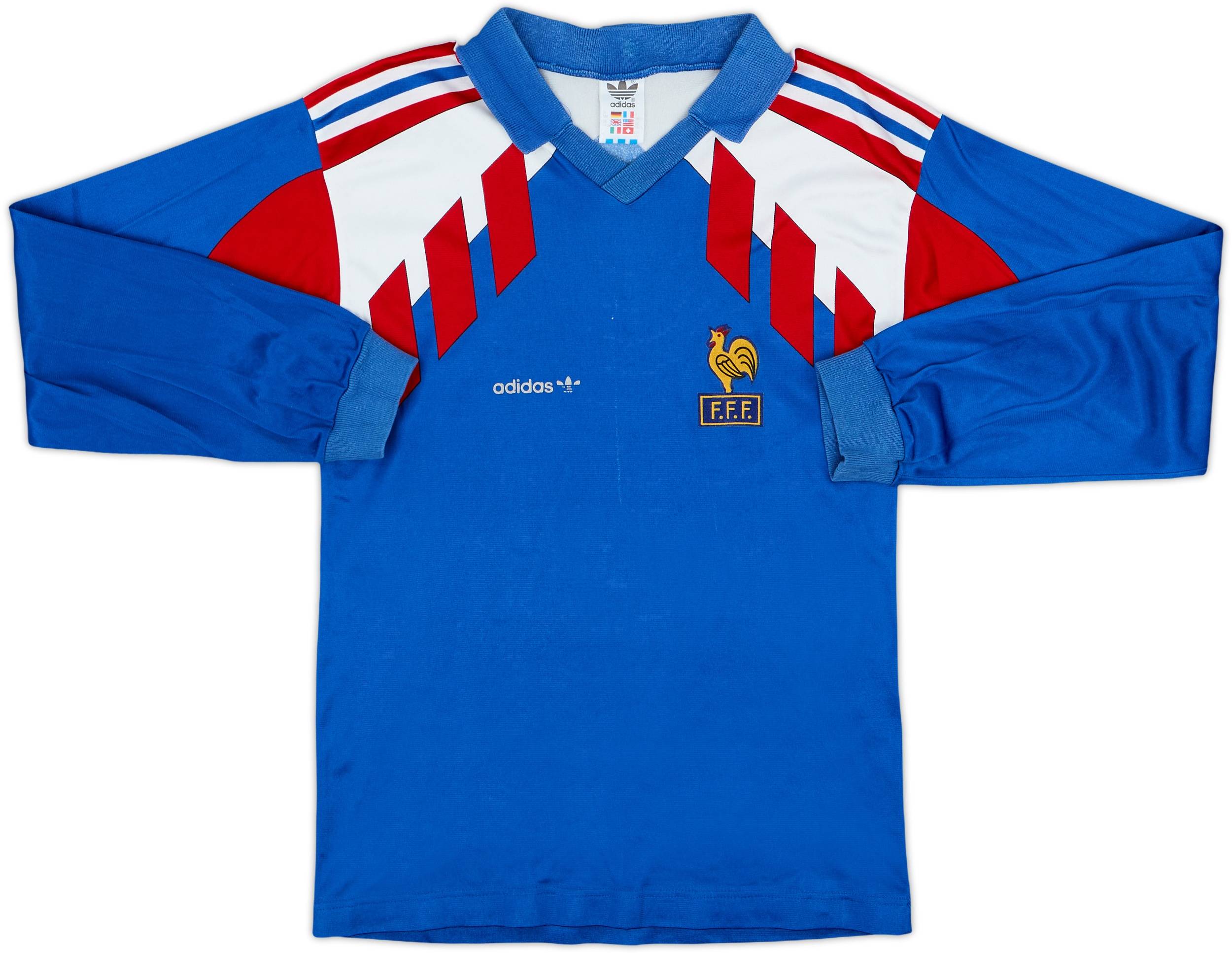 1990-92 France Home L/S Shirt - 6/10 - (L.Boys)