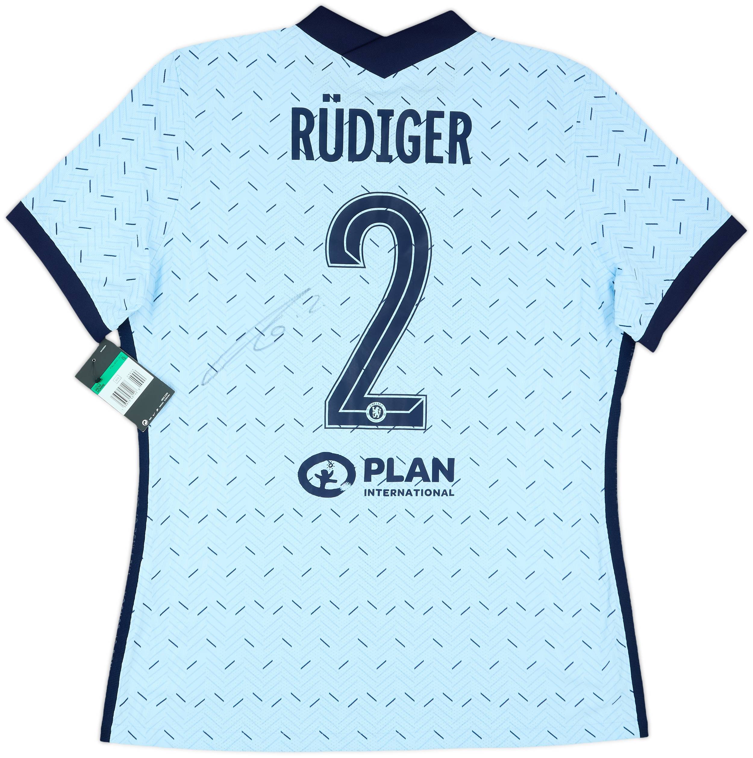 2020-21 Chelsea Player Issue Signed Away Shirt Rudiger #2 (XL)