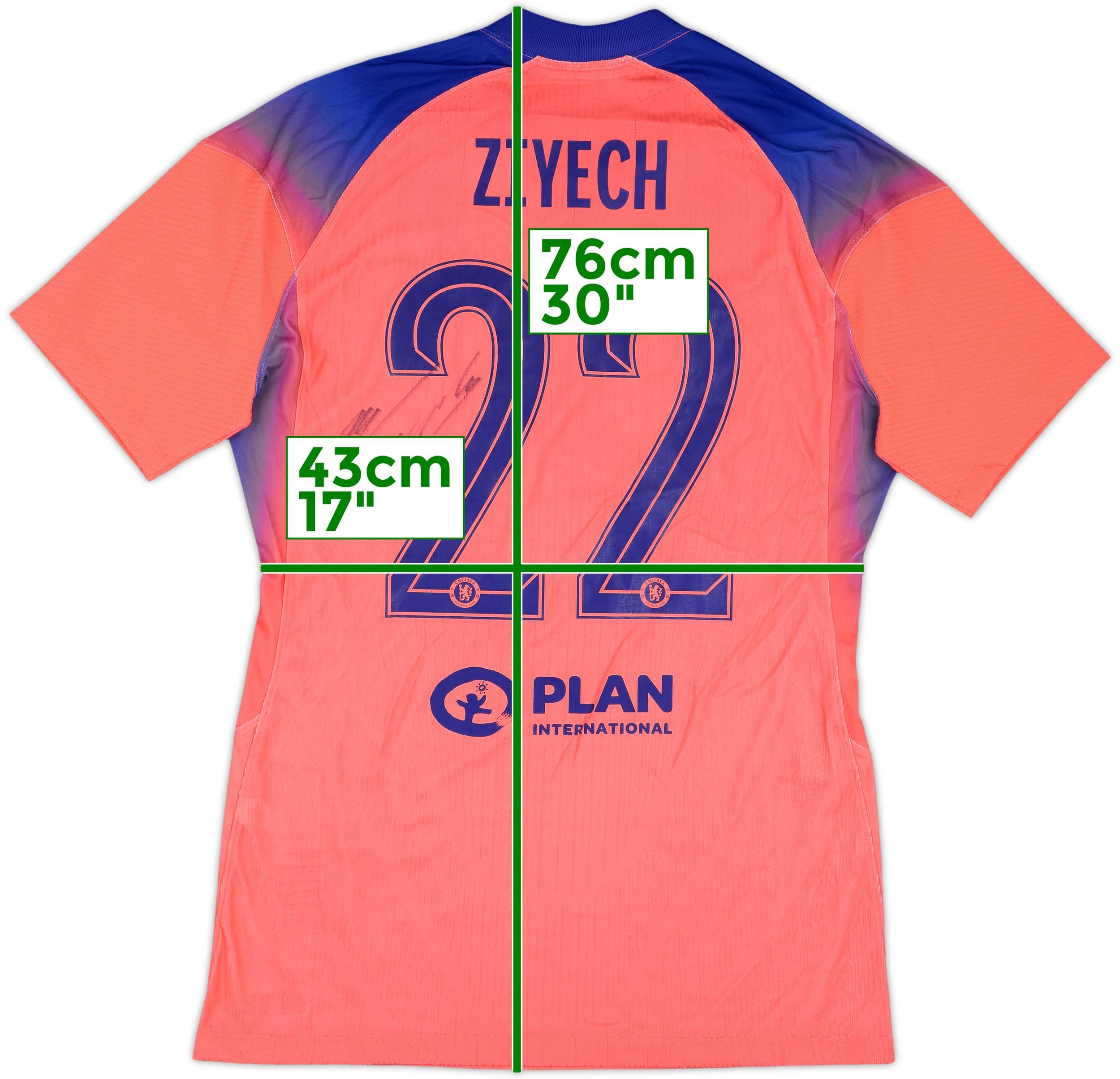 2020-21 Chelsea Player Issue Signed Third Shirt Ziyech #22