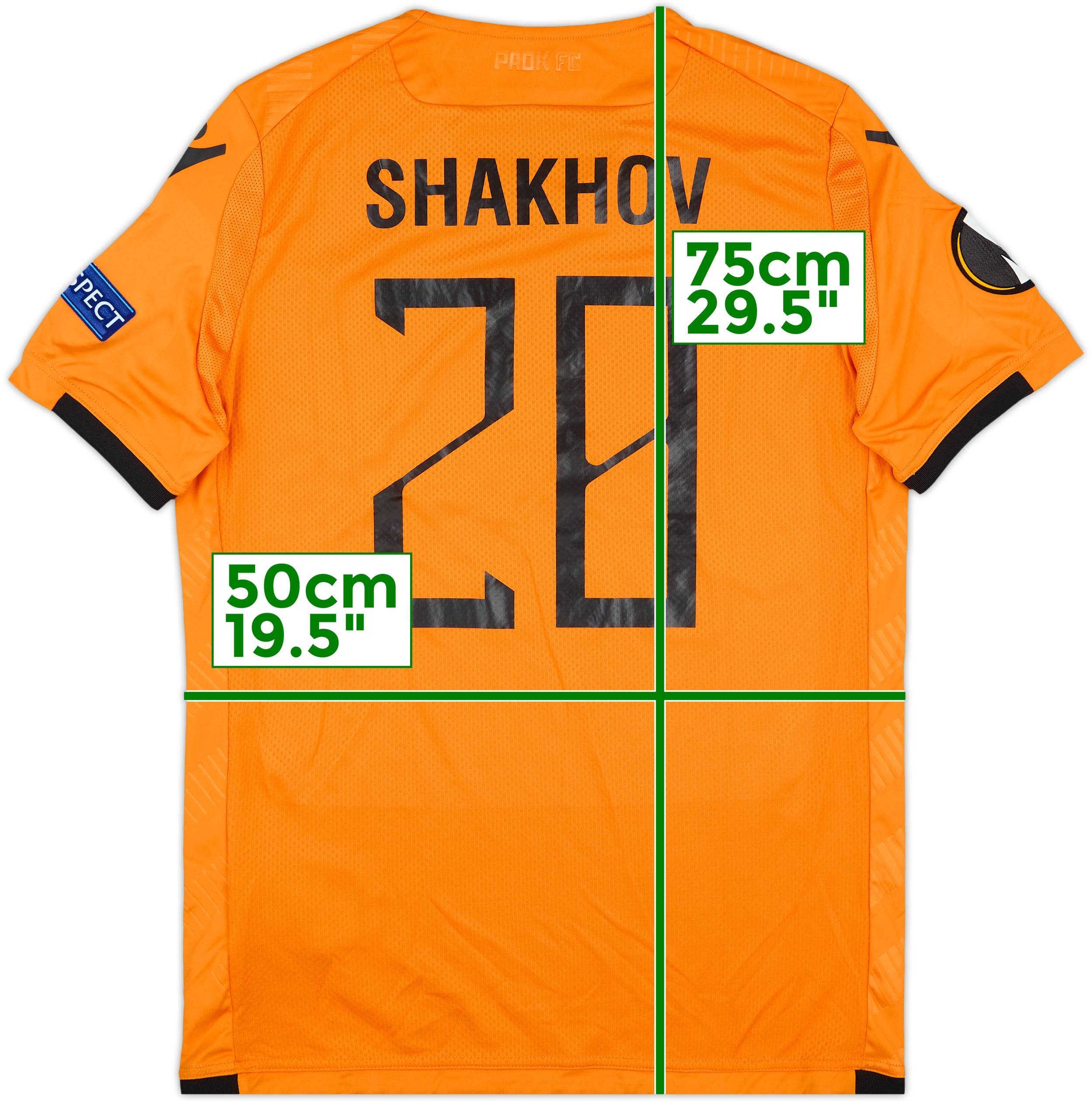 2018-19 PAOK Match Issue Europa League Third Shirt Shakhov #28