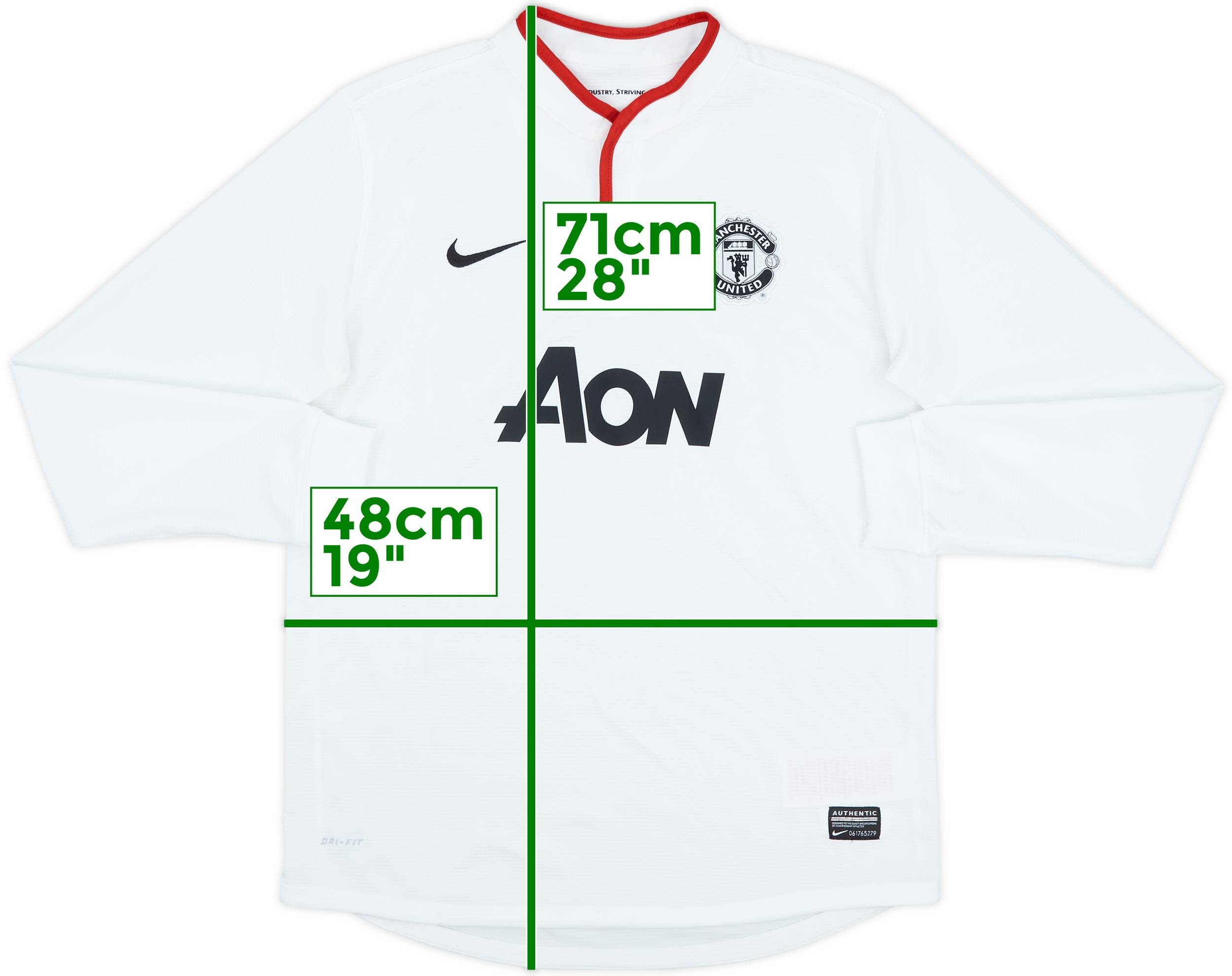 2012-14 Manchester United Away L/S Shirt - 9/10 - (XL.Boys)