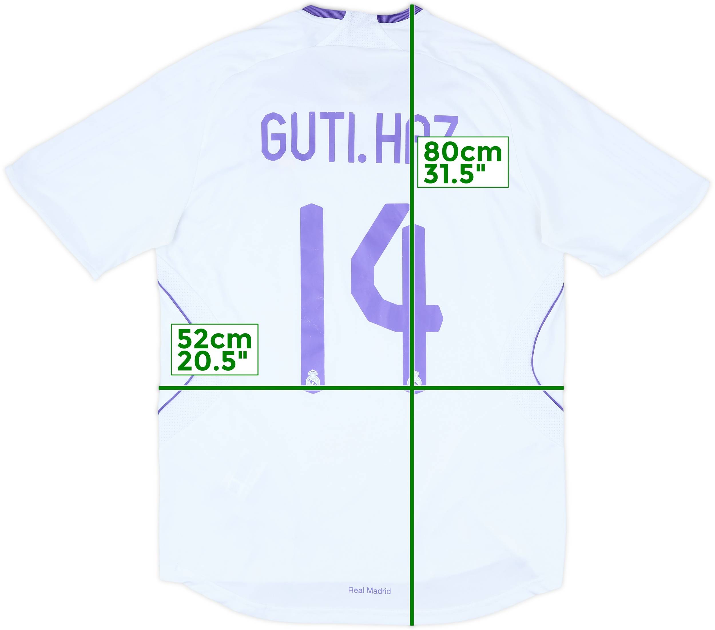 ウェア adidas Real Madrid 06-07 GUTI.H 14 2006-07 Real Madrid Away Name Number Set #14 GUTI H Repro