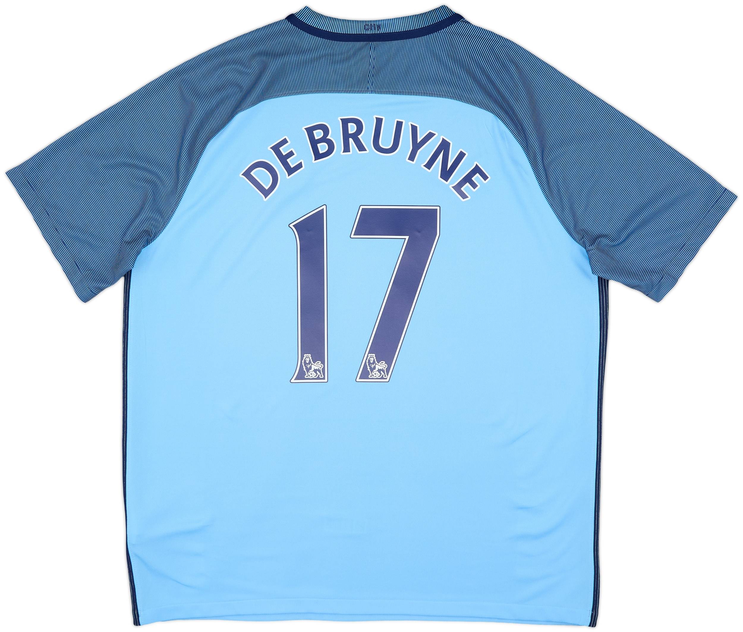2016-17 Manchester City Home Shirt De Bruyne #17 - 9/10 - (XL)