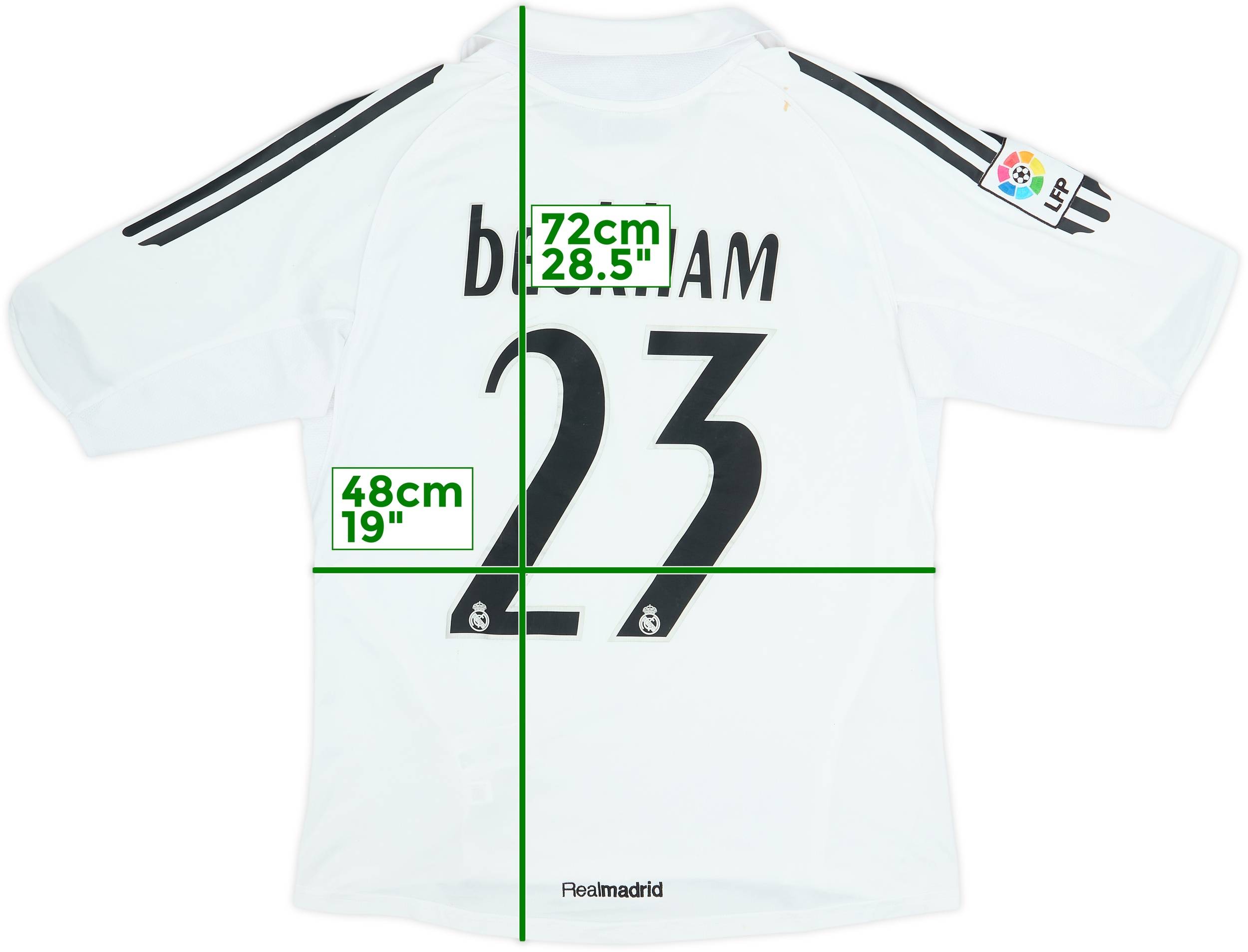 2005-06 Real Madrid Home Shirt Beckham #23 - 6/10 - (XL.Boys)