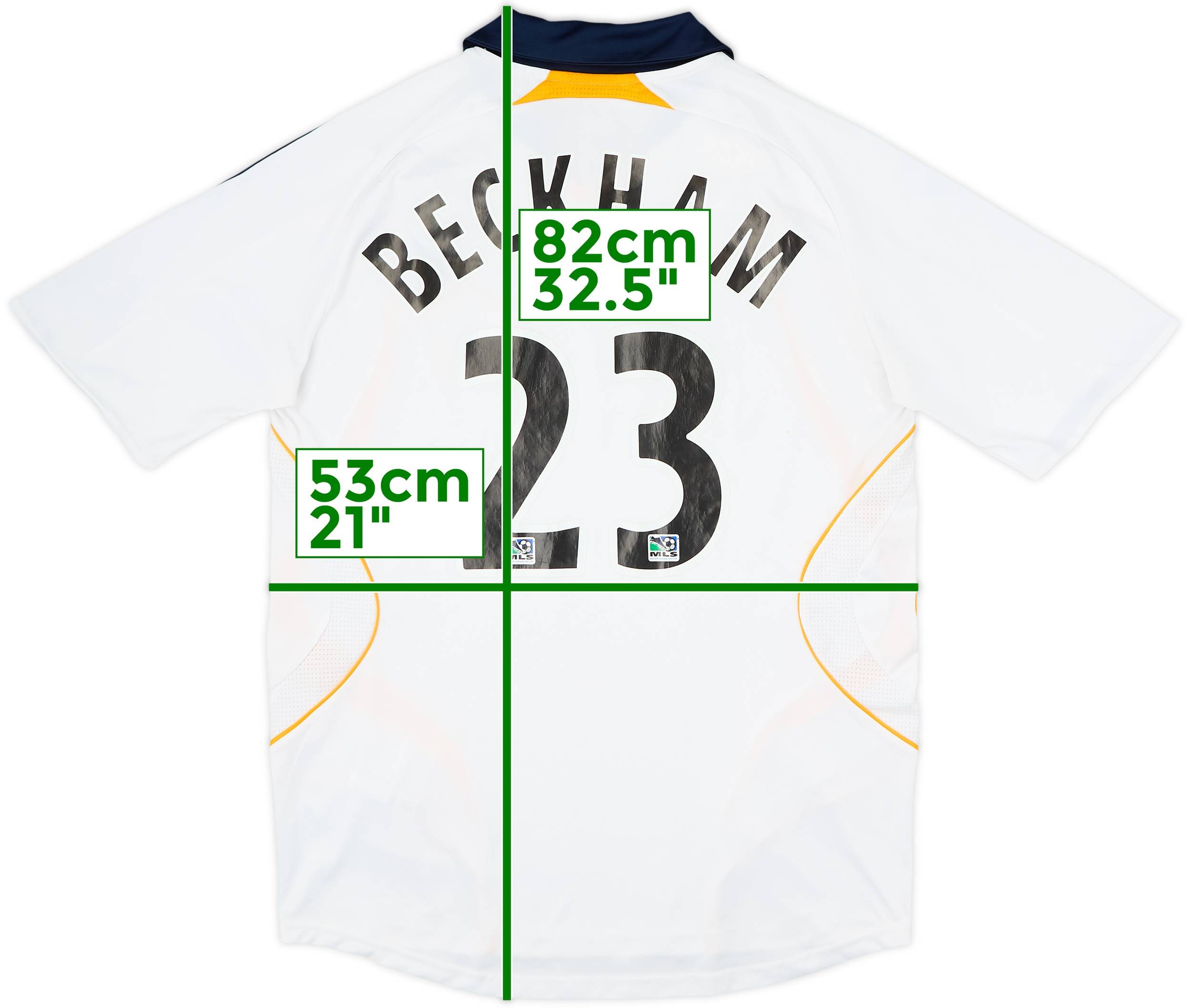 【NEW】【ベッカム】【MLSパッチ付】LAギャラクシー(2007) 2007-08 LA Galaxy Home Shirt Beckham #23 - 5/10 - (M)
