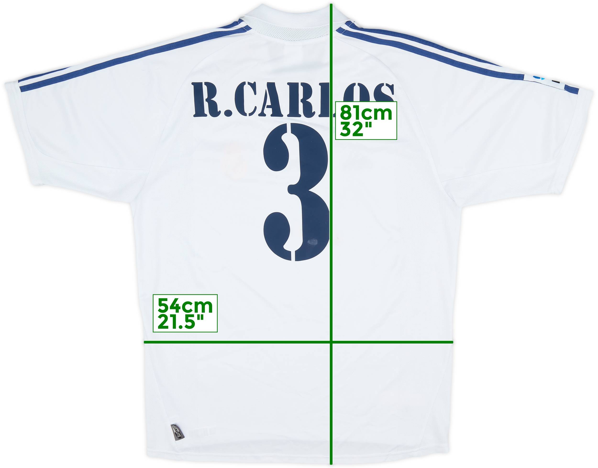 2001 Real Madrid Home Shirt R.Carlos #3 - 8/10 - (L)