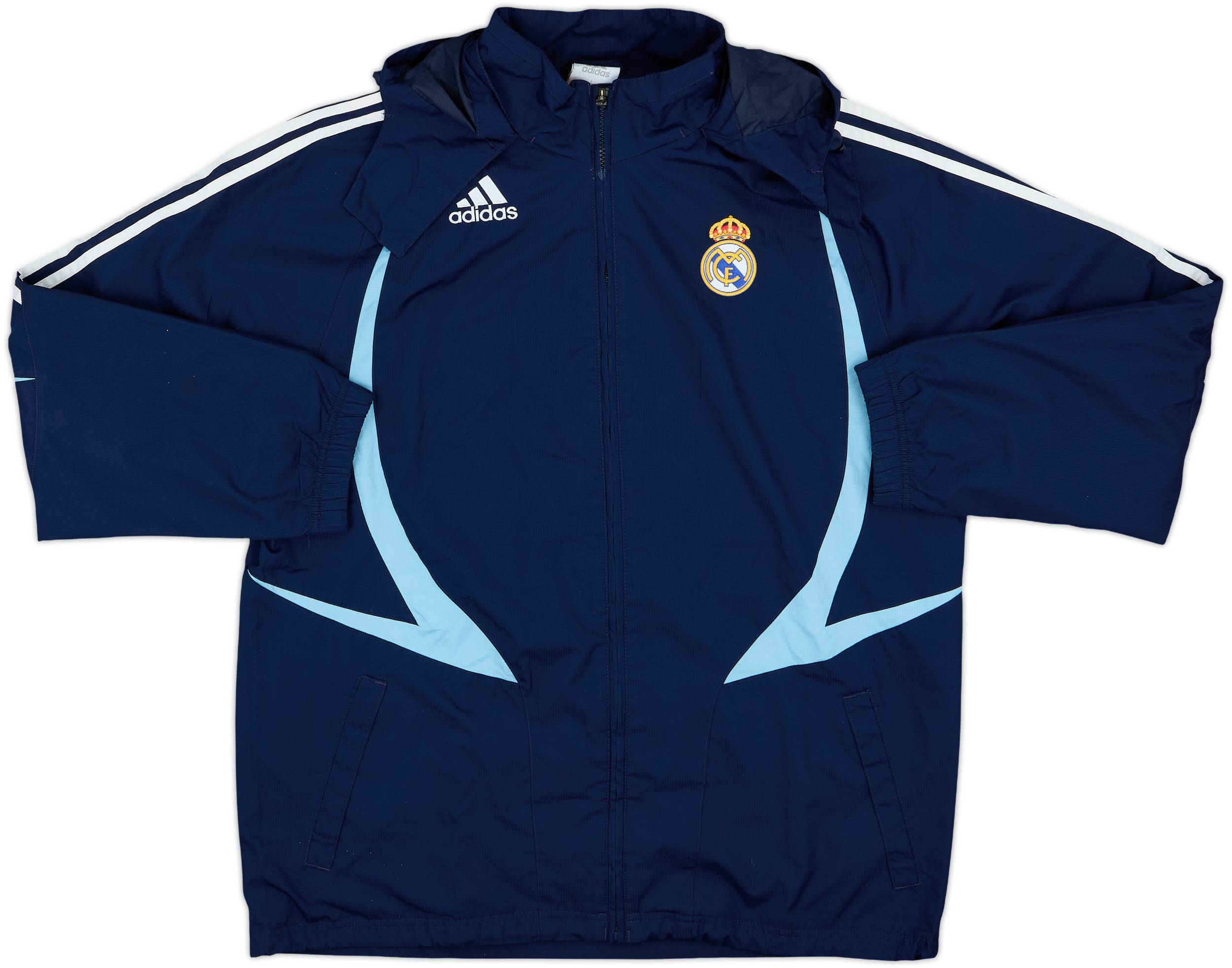 2007-08 Real Madrid adidas Hooded Rain Jacket - 8/10 - (L)