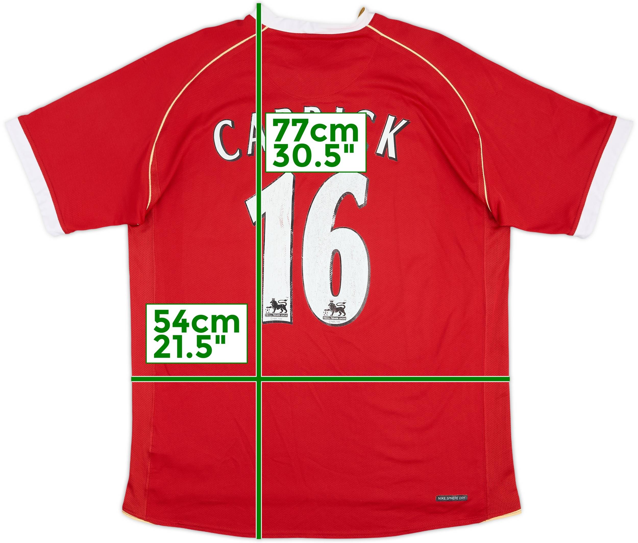 2006-07 Manchester United Home Shirt Carrick #16 - 6/10 - (M)