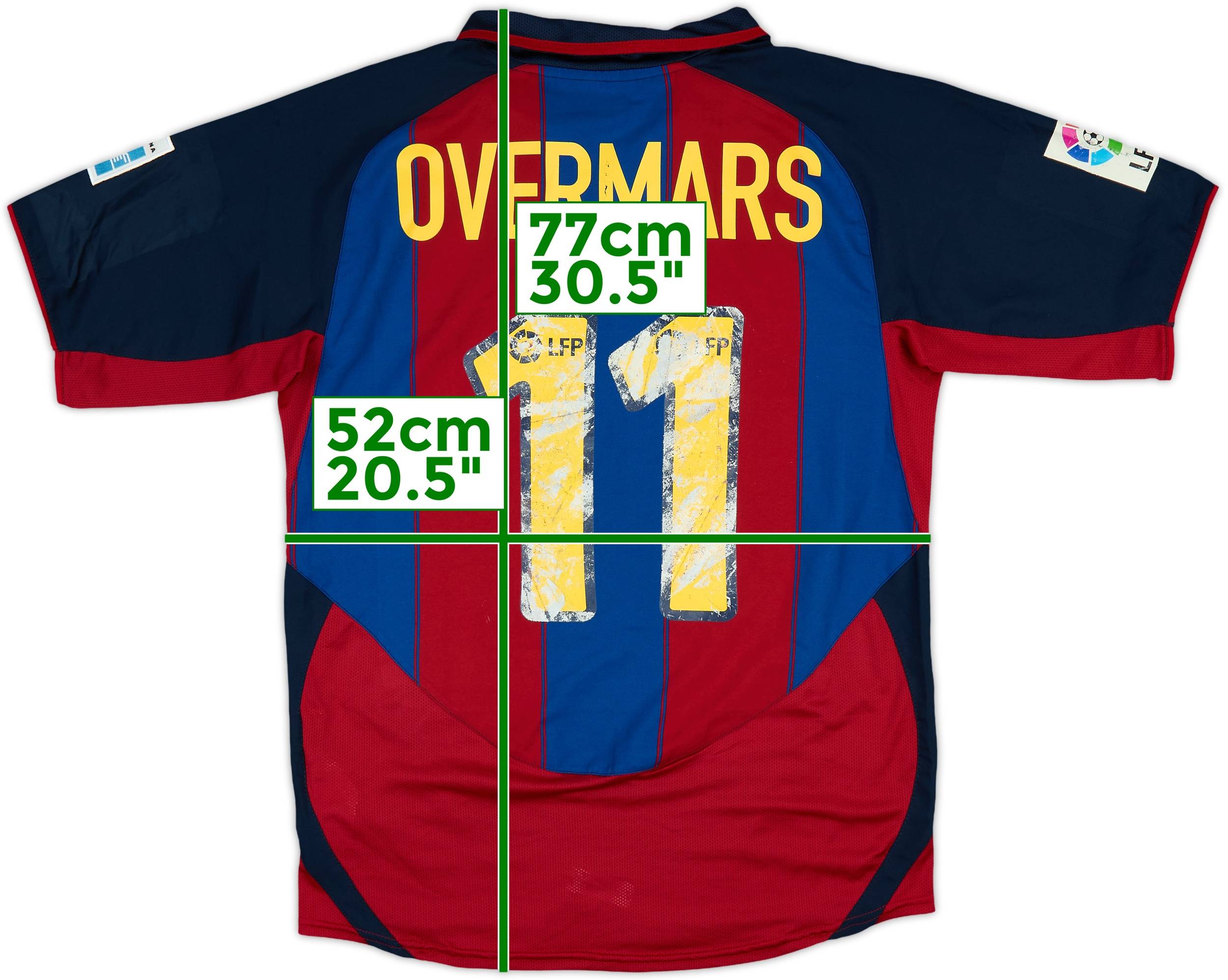 2003-04 Barcelona Home Shirt Overmars #11 - 4/10 - (M)