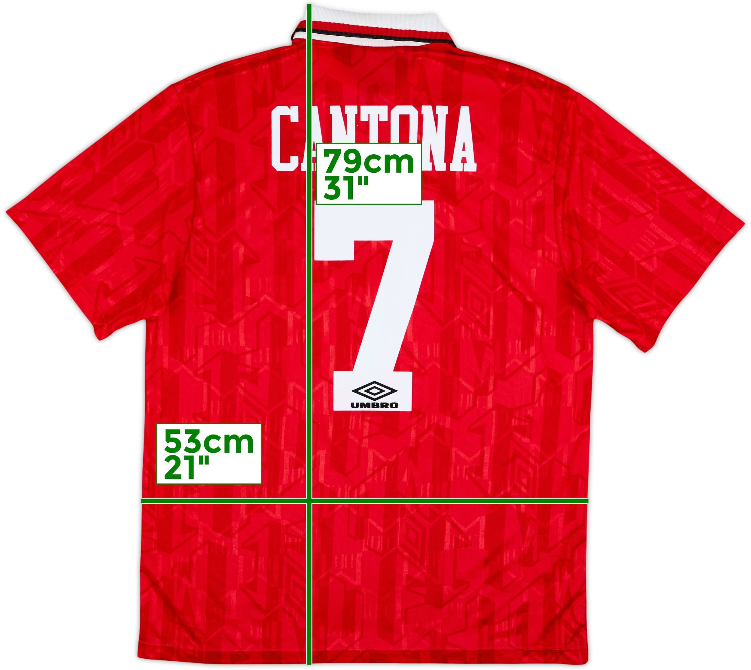 1992-94 Manchester United Home Shirt Cantona #7 - 8/10 - (L)