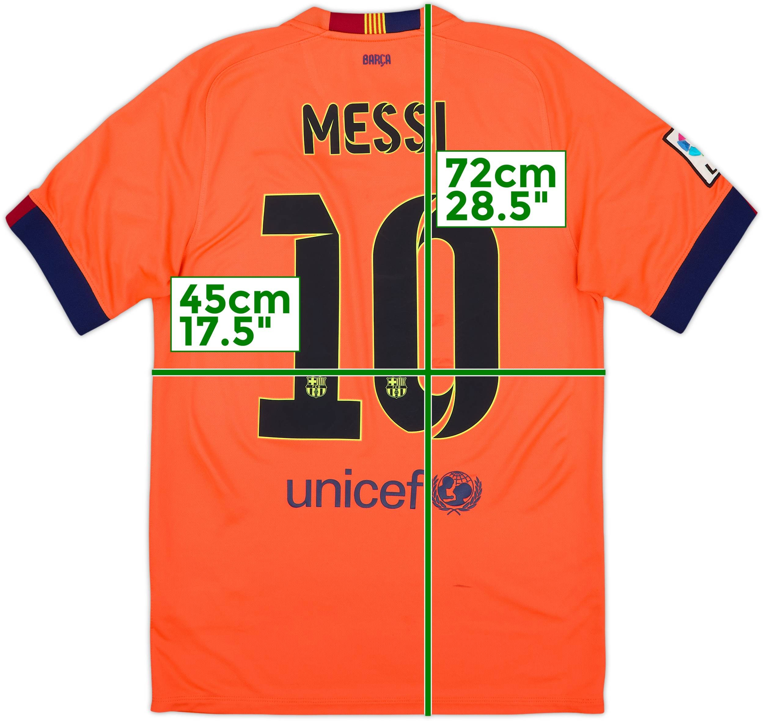 2014-15 Barcelona Away Shirt Messi #10 - 6/10 - (S)
