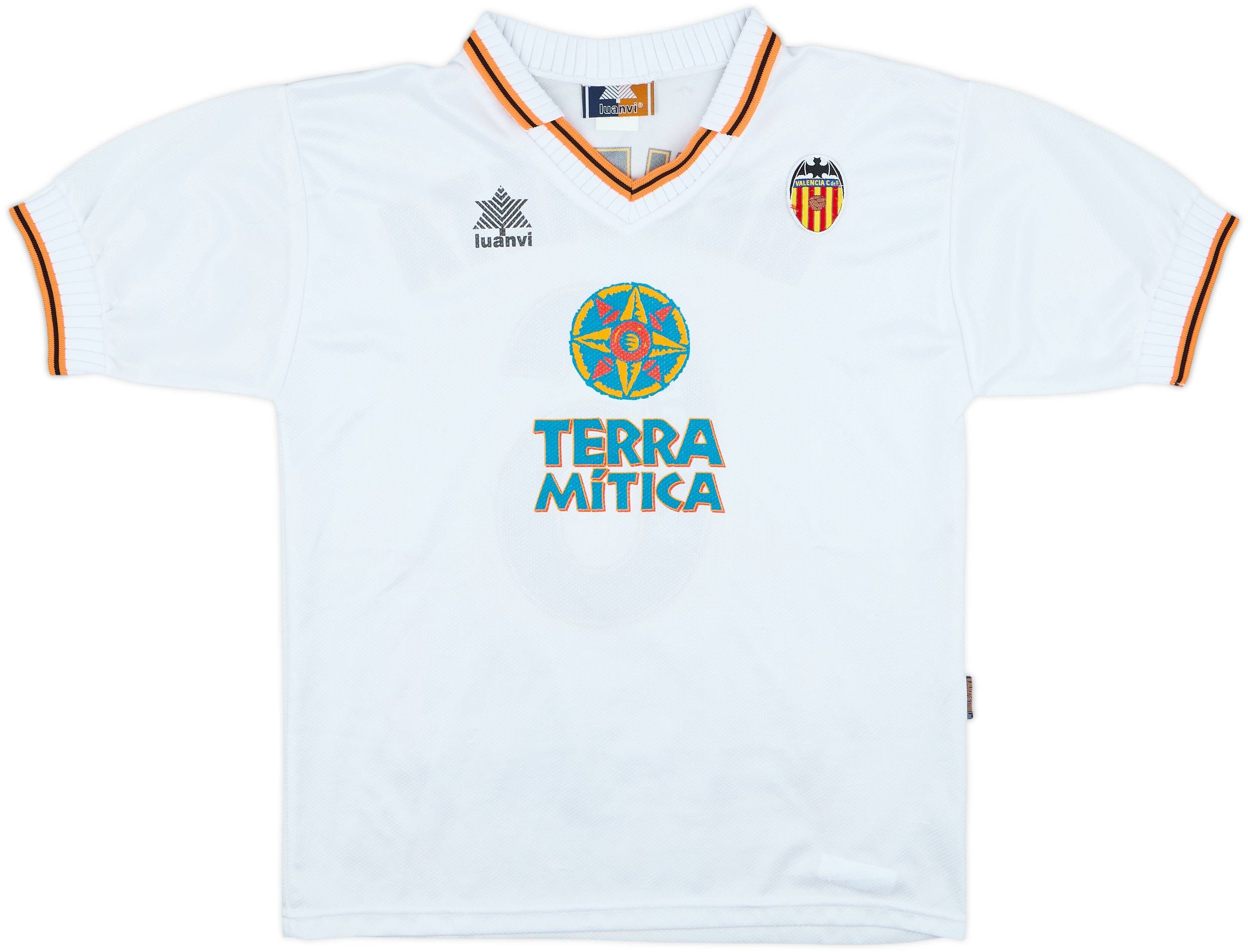 1998-99 Valencia Home Shirt Mendieta #6 - 9/10 - (S)
