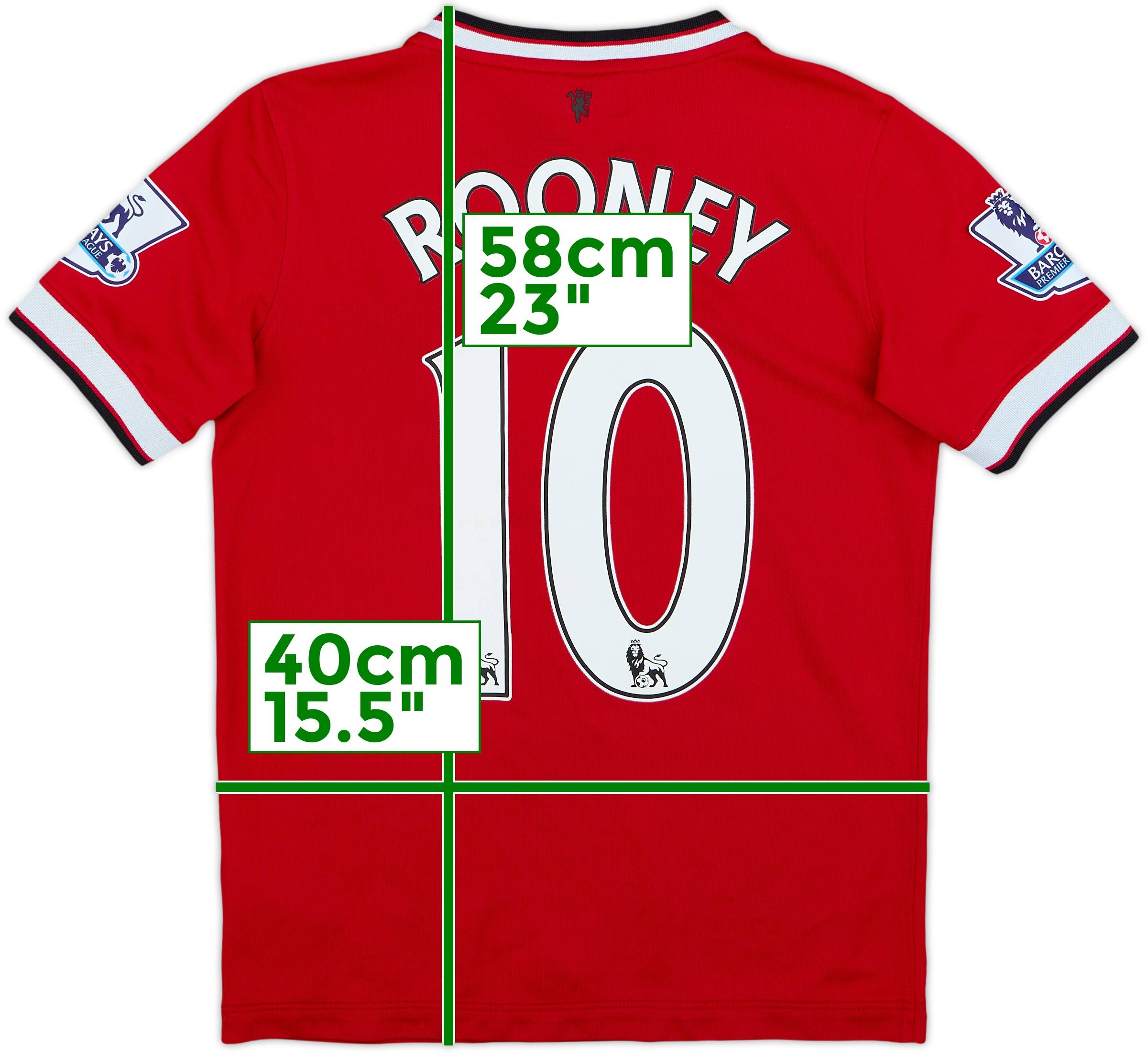 2014-15 Manchester United Home Shirt Rooney #10 - 6/10 - (M.Boys)