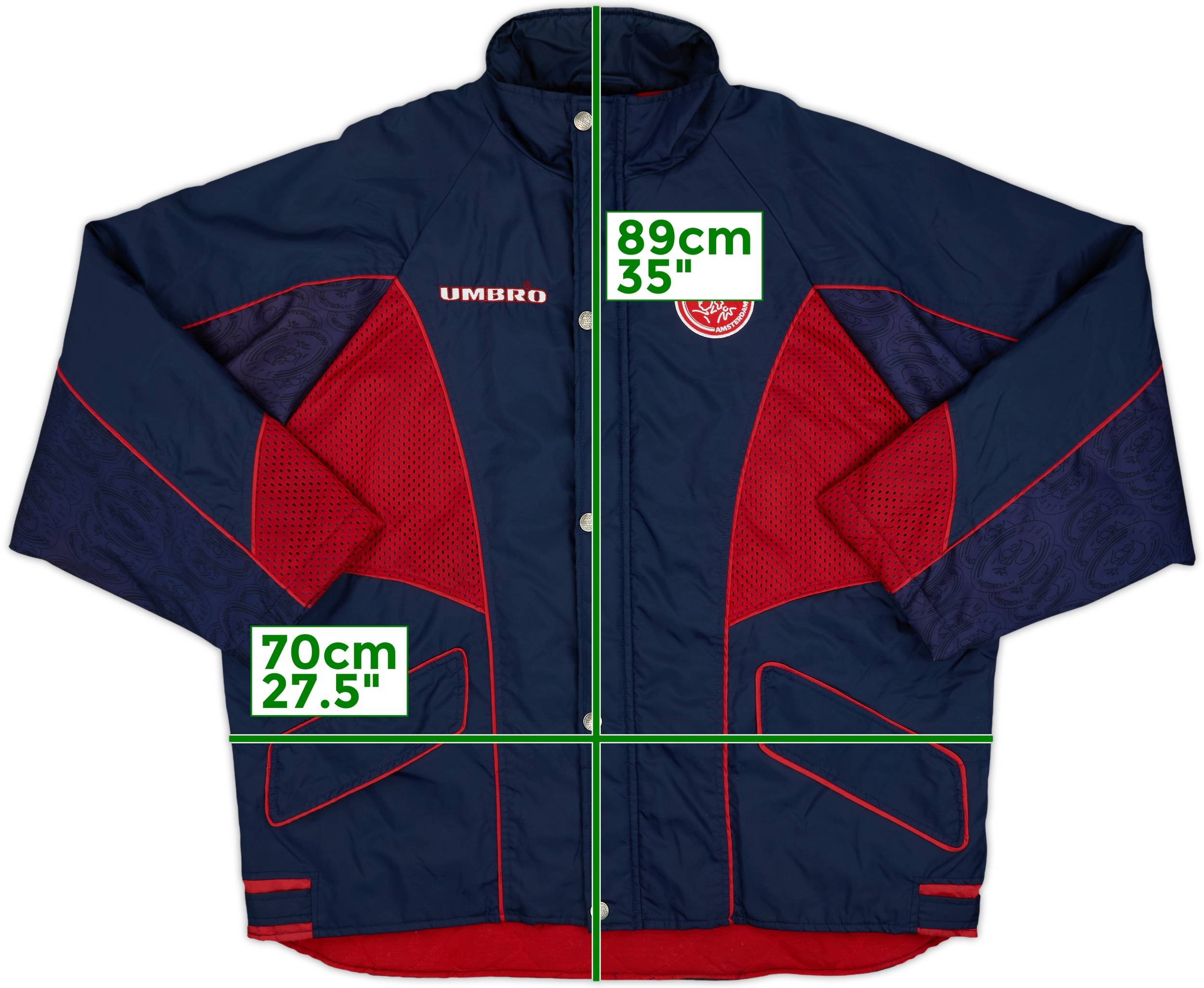 1997-98 Ajax Umbro Padded Rain Jacket - 8/10 - (XL)