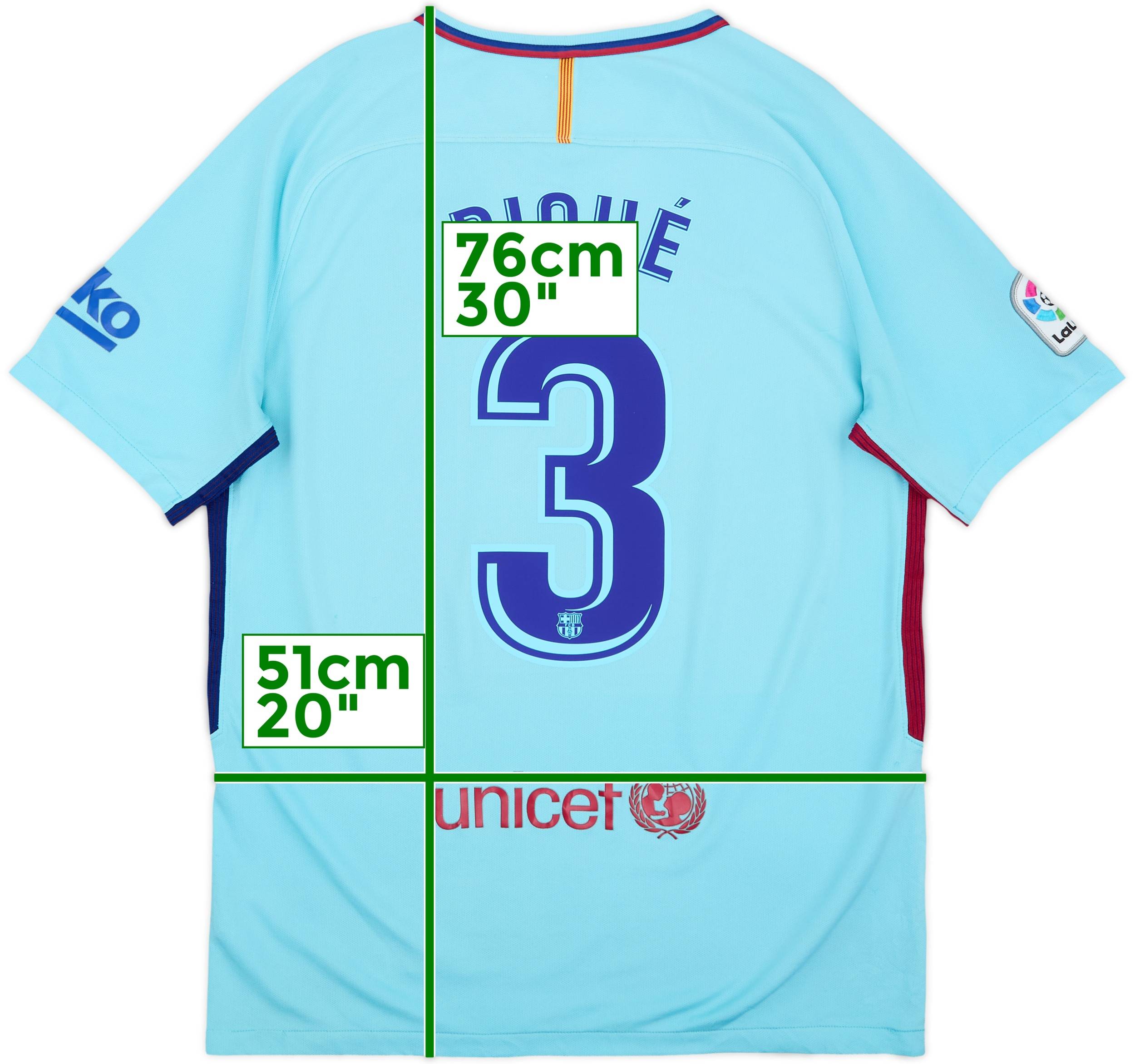 2017-18 Barcelona Away Shirt Pique #3 - 6/10 - (L)