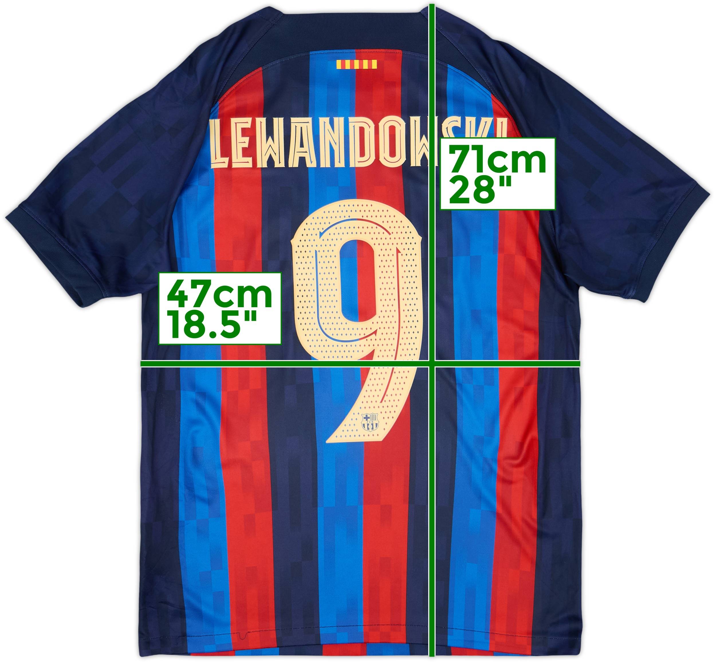 2022-23 Barcelona Home Shirt Lewandowski #9 - 6/10 - (M)