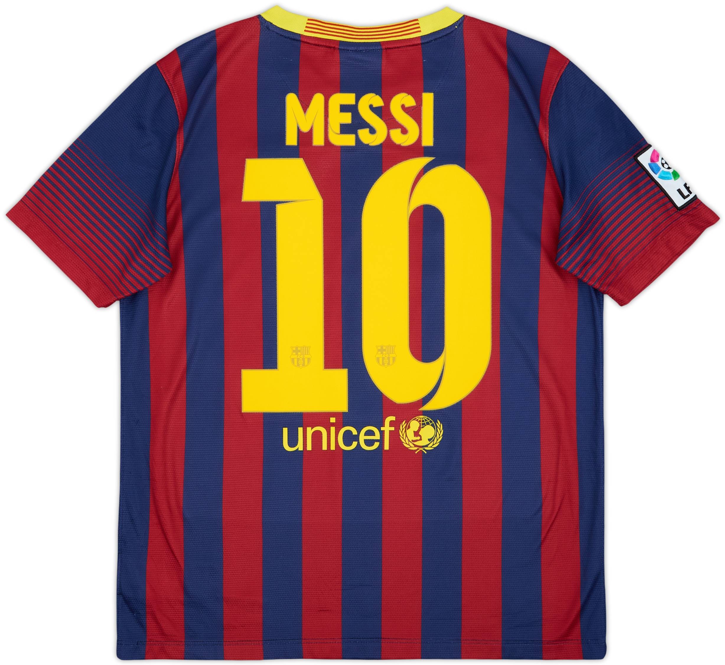 2013-14 Barcelona Home Shirt Messi #10 - 9/10 - (XL.Boys)
