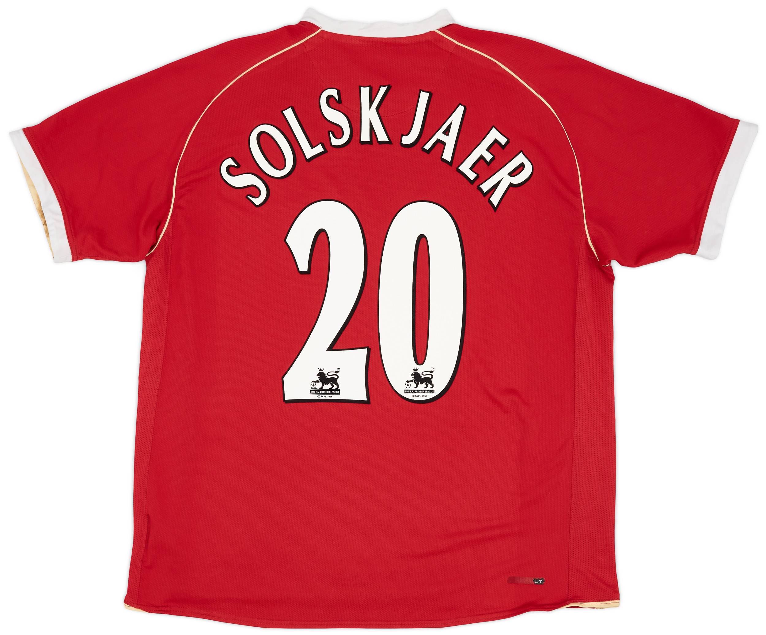 2006-07 Manchester United Home Shirt Solskjaer #20 - 7/10 - (XL)