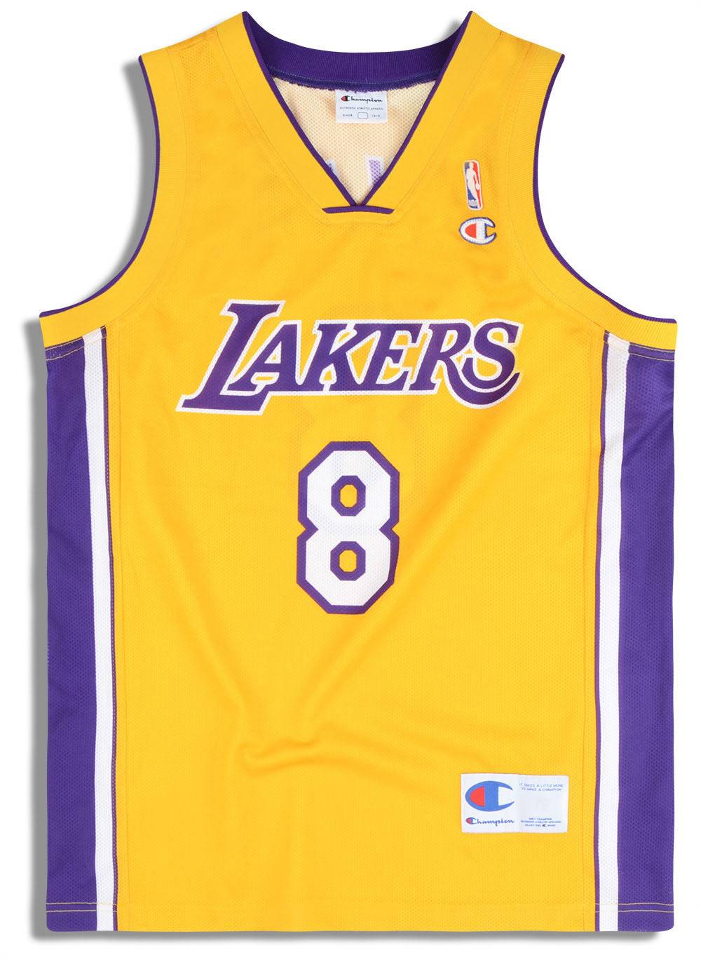 1999 06 LA Lakers Bryant 8 Champion Jersey Home S