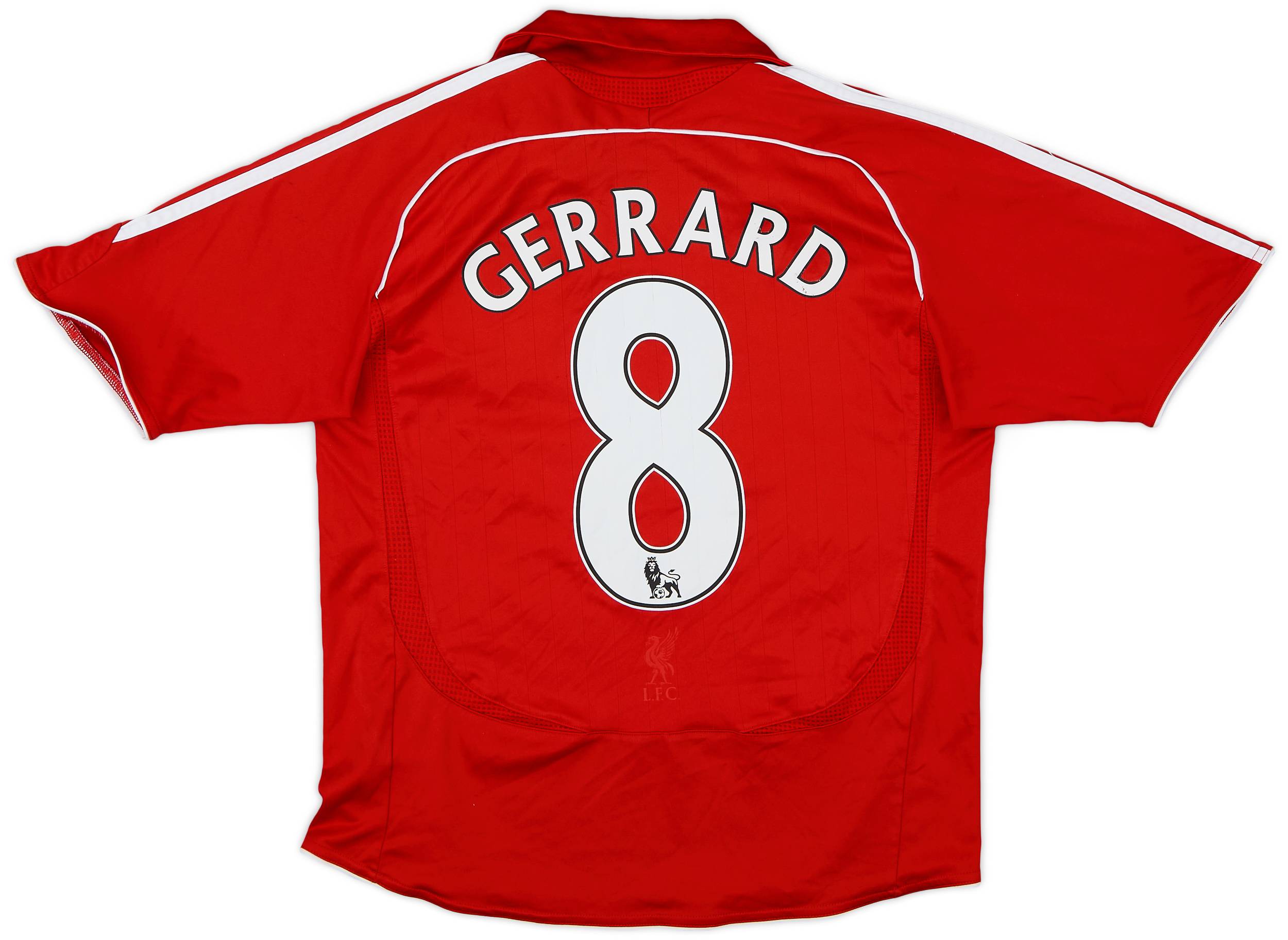 2006-08 Liverpool Home Shirt Gerrard #8 - 7/10 - (M.Boys)