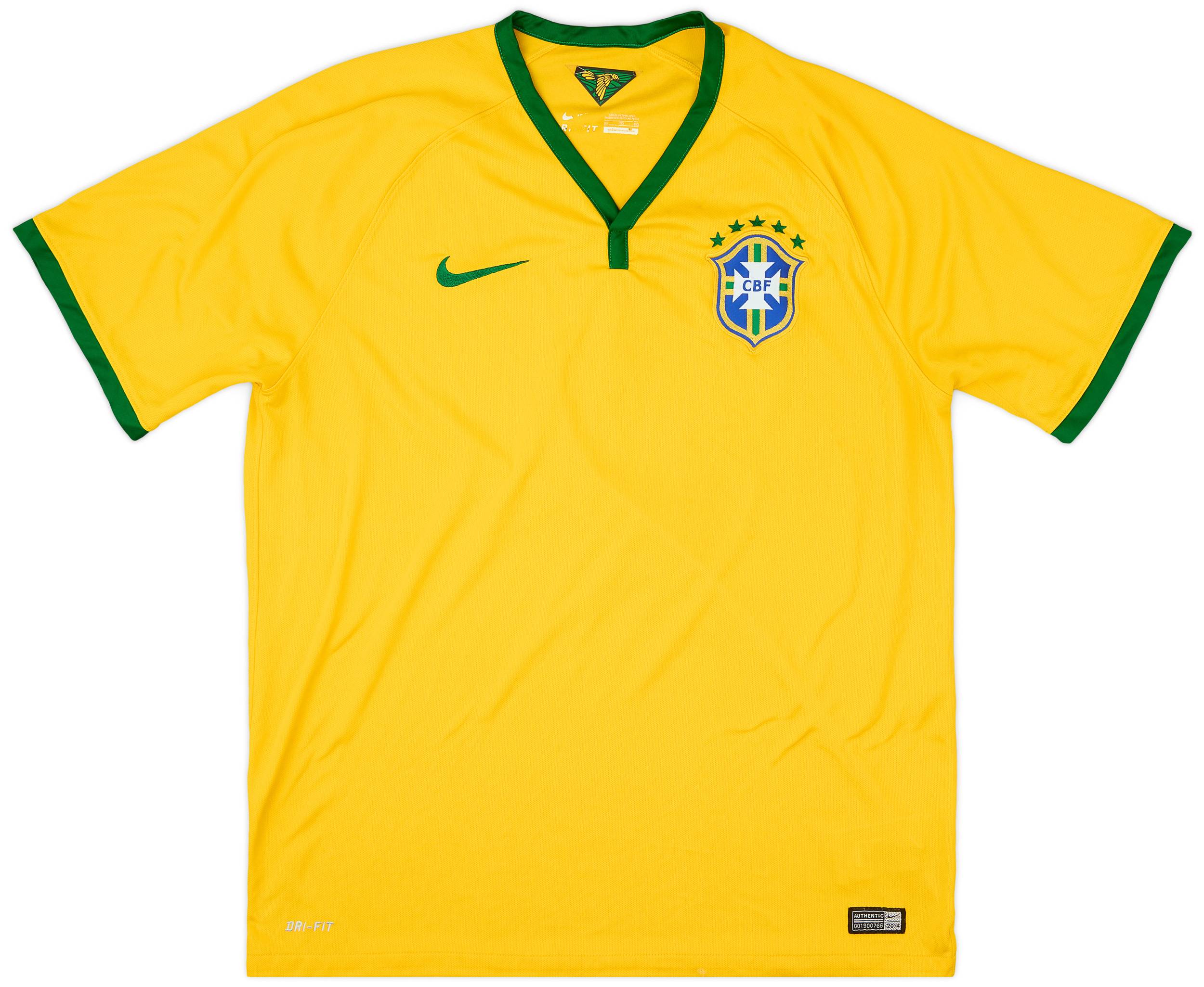 2014-15 Brazil Home Shirt - 7/10 - (XL)