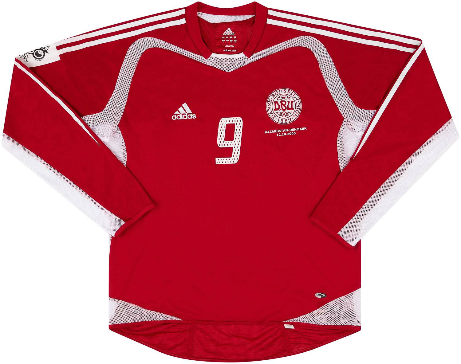 2005 Denmark Match Worn Home L/S Shirt #9 (Tomasson) v Kazakhstan
