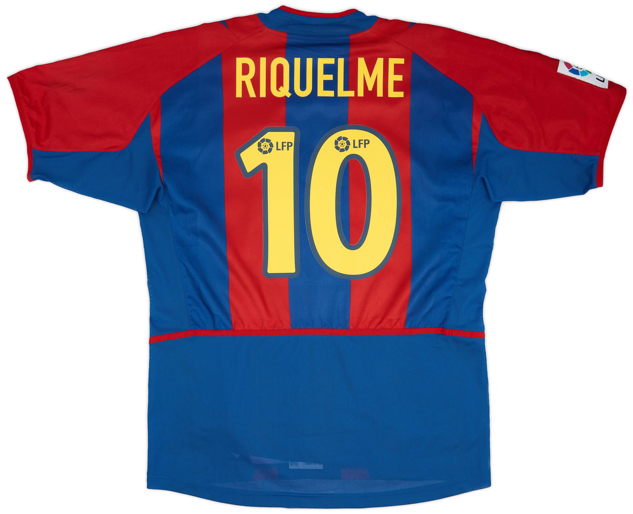 2002-03 Barcelona Player Issue Home Shirt Riquelme #10 - 9/10 - (L)