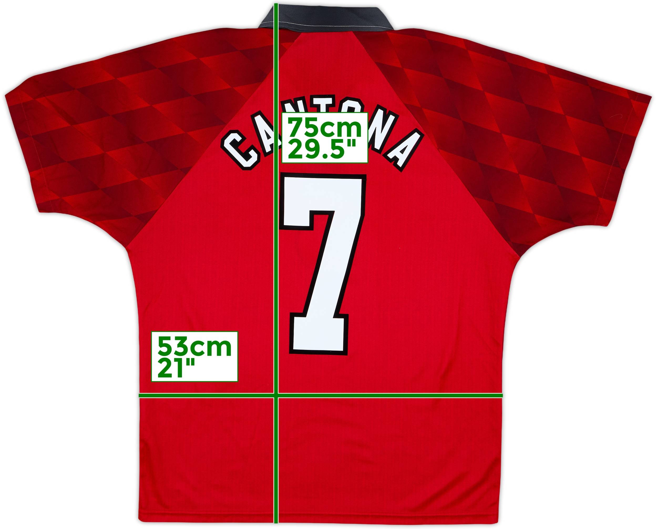 1996-98 Manchester United Home Shirt Cantona #7 - 9/10 - (M)