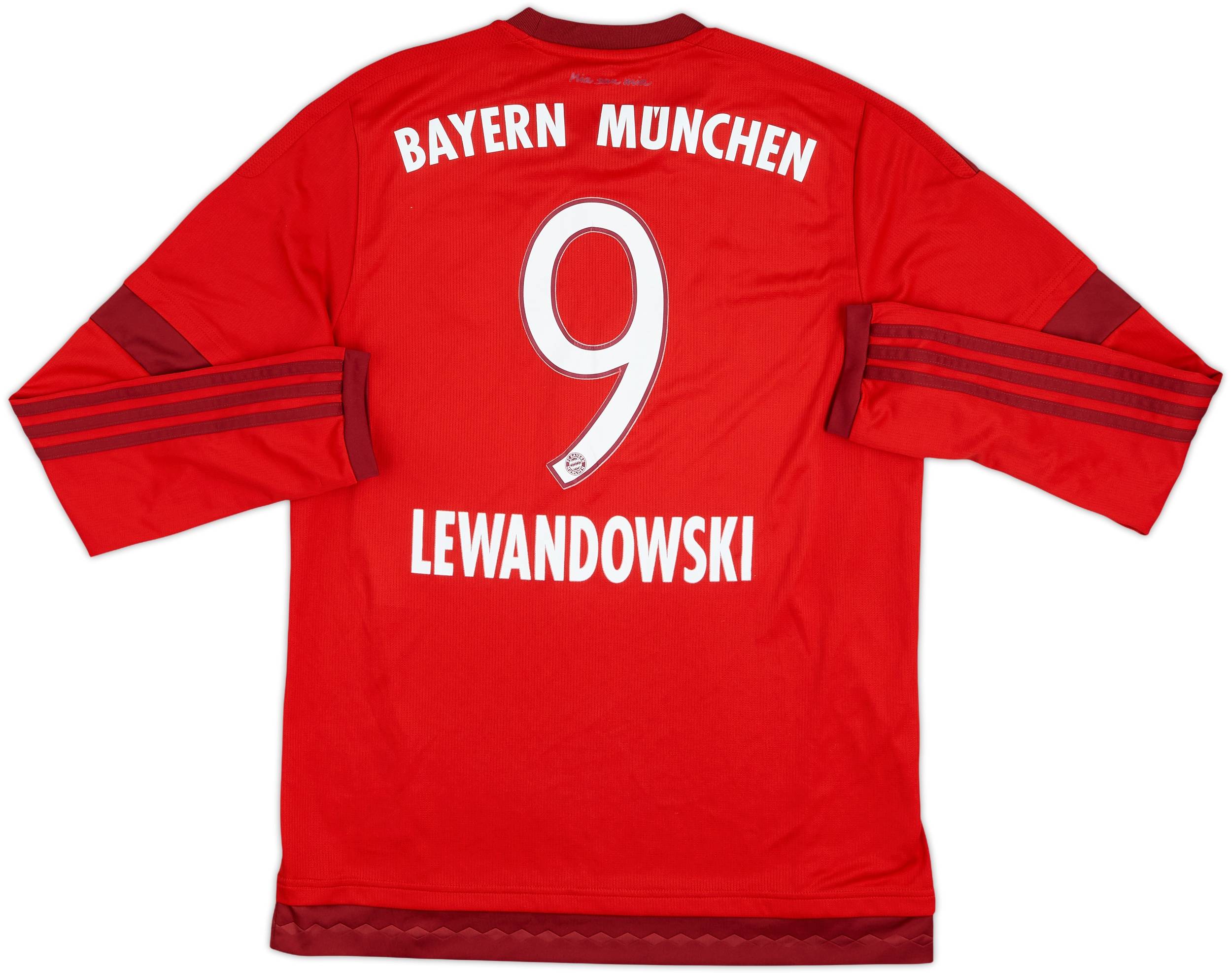 2015-16 Bayern Munich Home L/S Shirt Lewandowski #9 - 6/10 - (M)