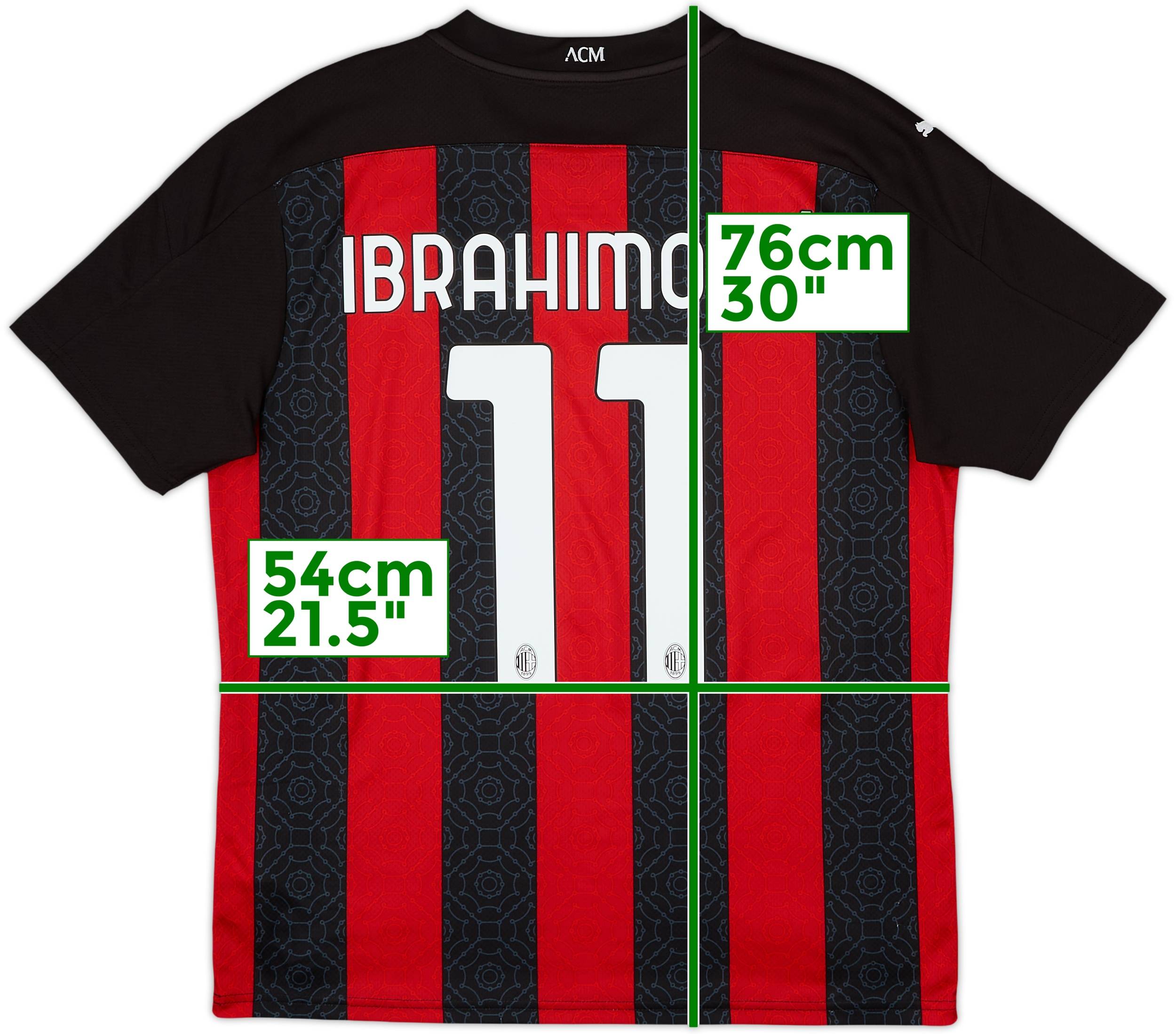 2020-21 AC Milan Home Shirt Ibrahimovic #11 - 10/10 - (L)