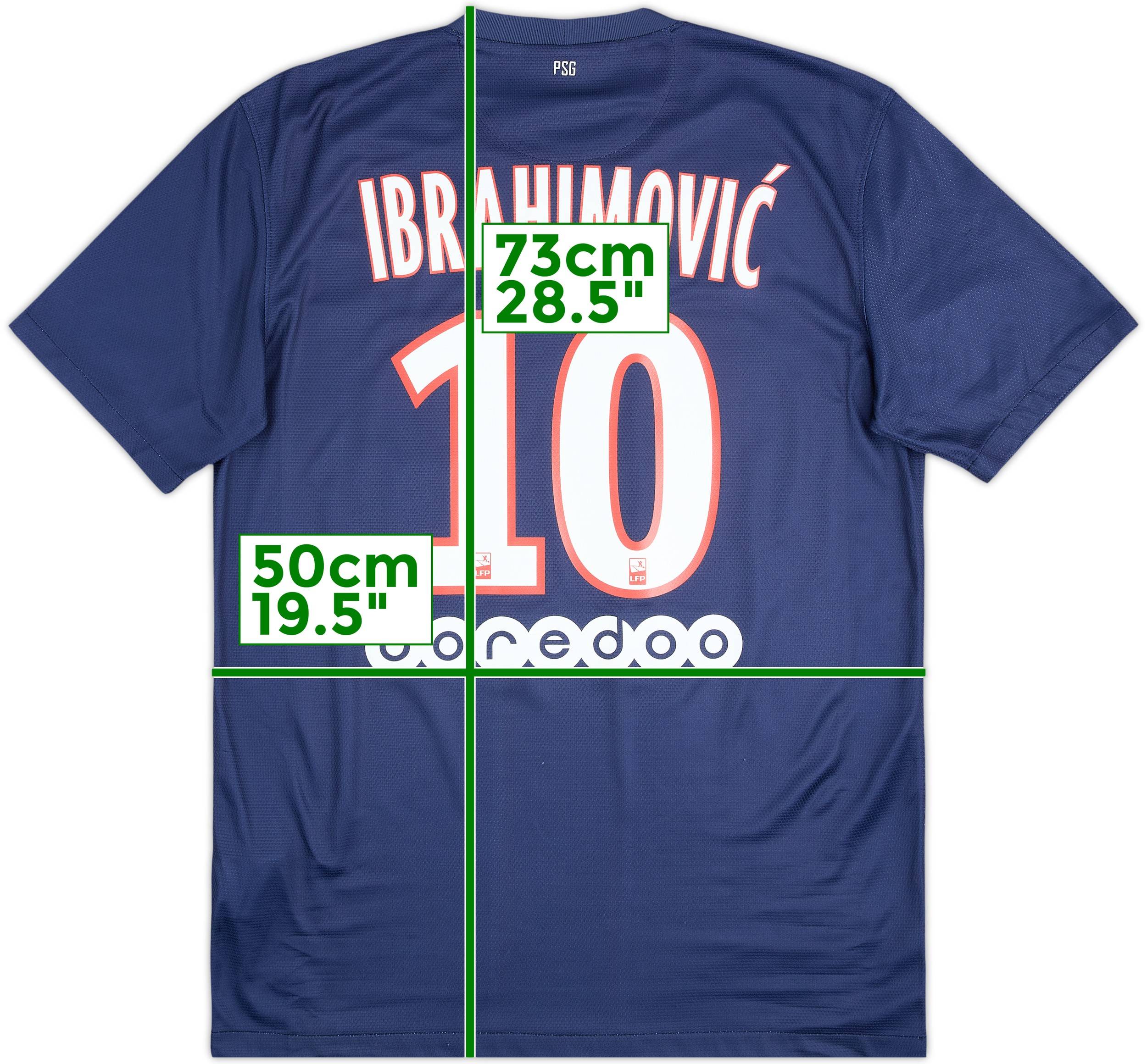 2012-13 Paris Saint-Germain Home Shirt Ibrahimovic #10 - 8/10 - (M)