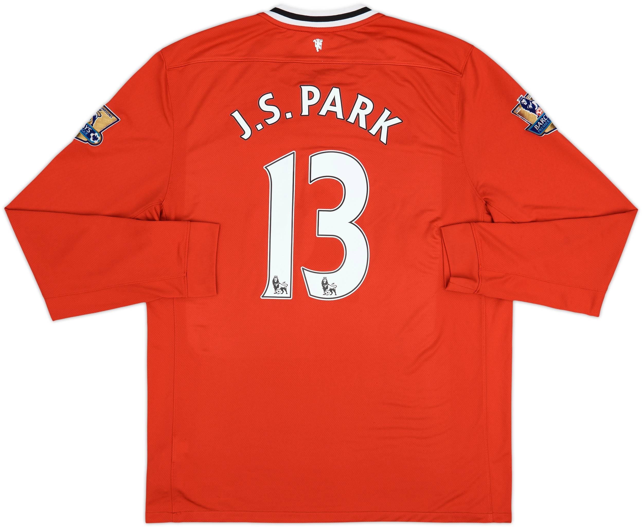 2011-12 Manchester United Home L/S Shirt J.S.Park #13 - 8/10 - (XL)