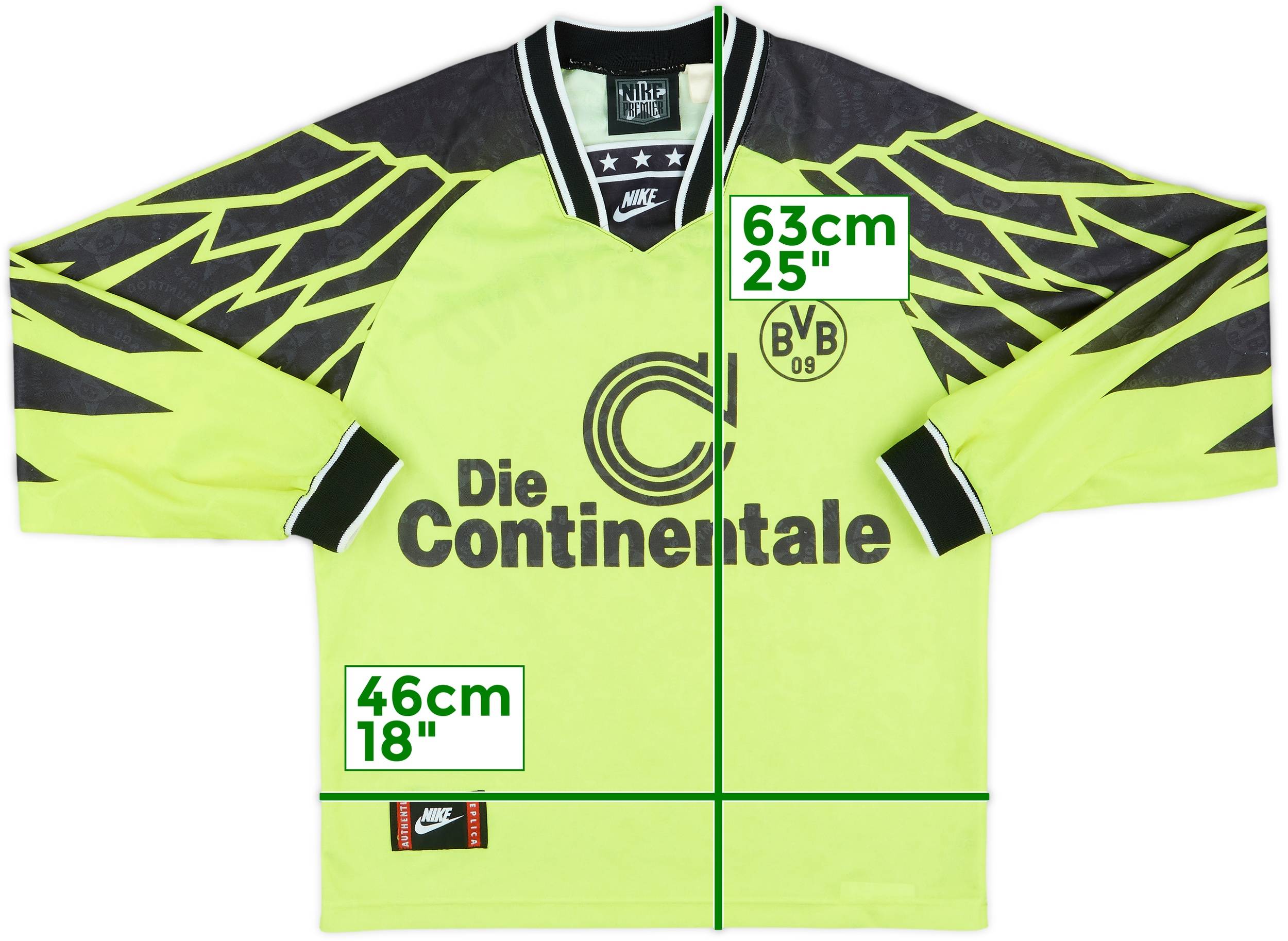 1994-95 Borussia Dortmund Home L/S Shirt - 7/10 - (L.Boys)