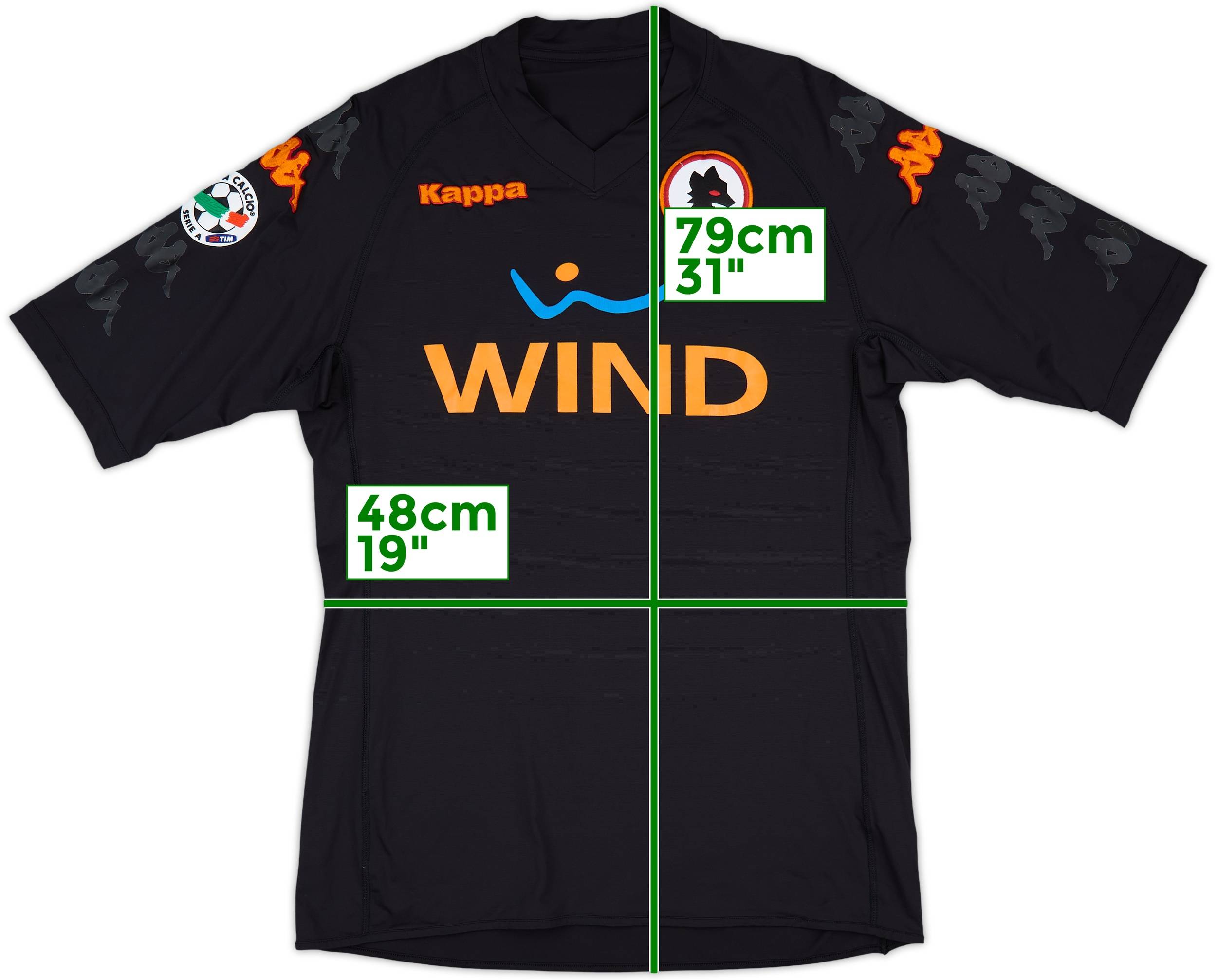 AS Roma Kappa ネイビーシャツ　イタリア　セリエA 2009-10 Roma Third Shirt - 8/10 - (L)