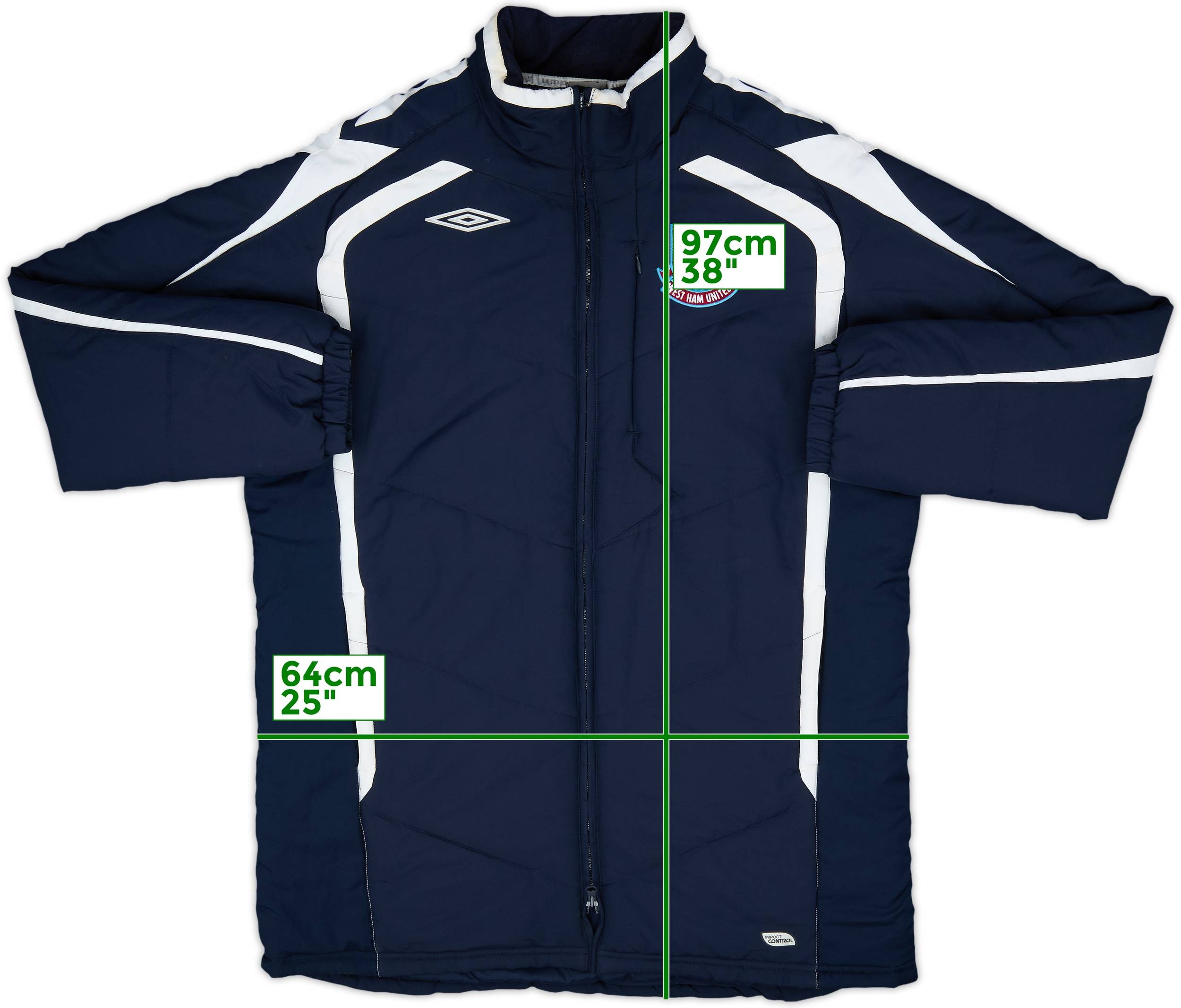 2007-08 West Ham Umbro Padded Bench Coat 8/10 (XL)