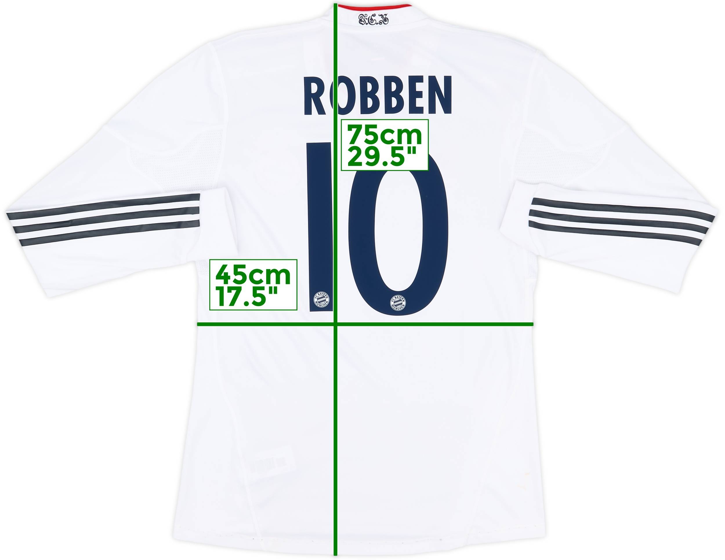 2010-11 Bayern Munich Player Issue Away L/S Shirt Robben #10