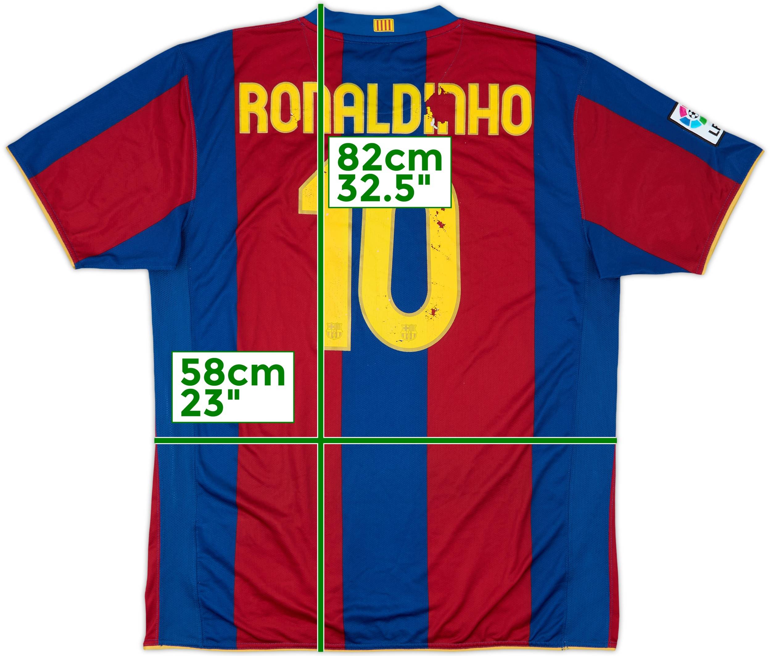 2007-08 Barcelona Home Shirt Ronaldinho #10 - 4/10 - (XL)