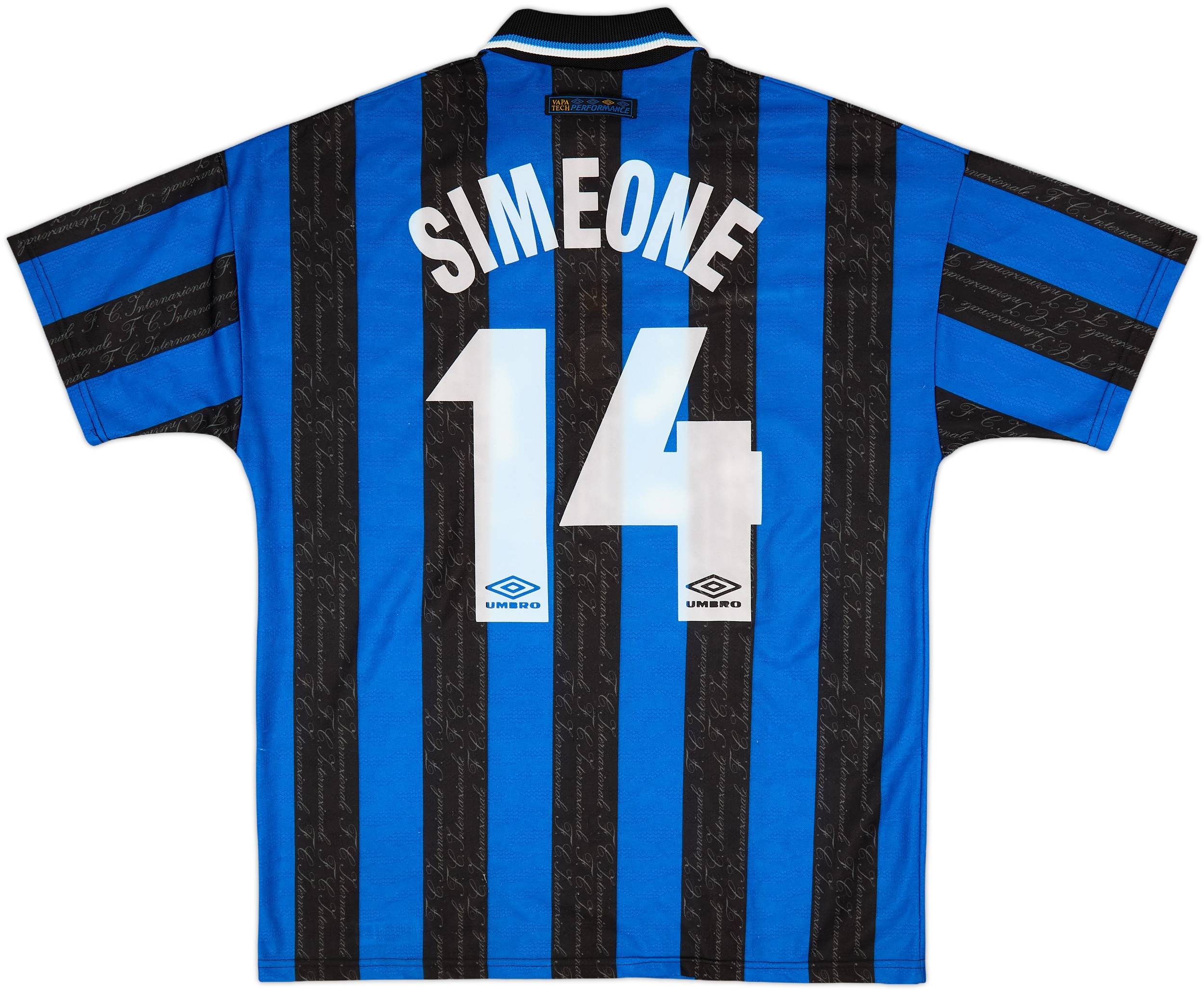 1997-98 Inter Milan Home Shirt Simeone #14 - 9/10 - (L) 1997-98 Inter Milan Home Shirt Simeone #14 - 9/10 - (L)