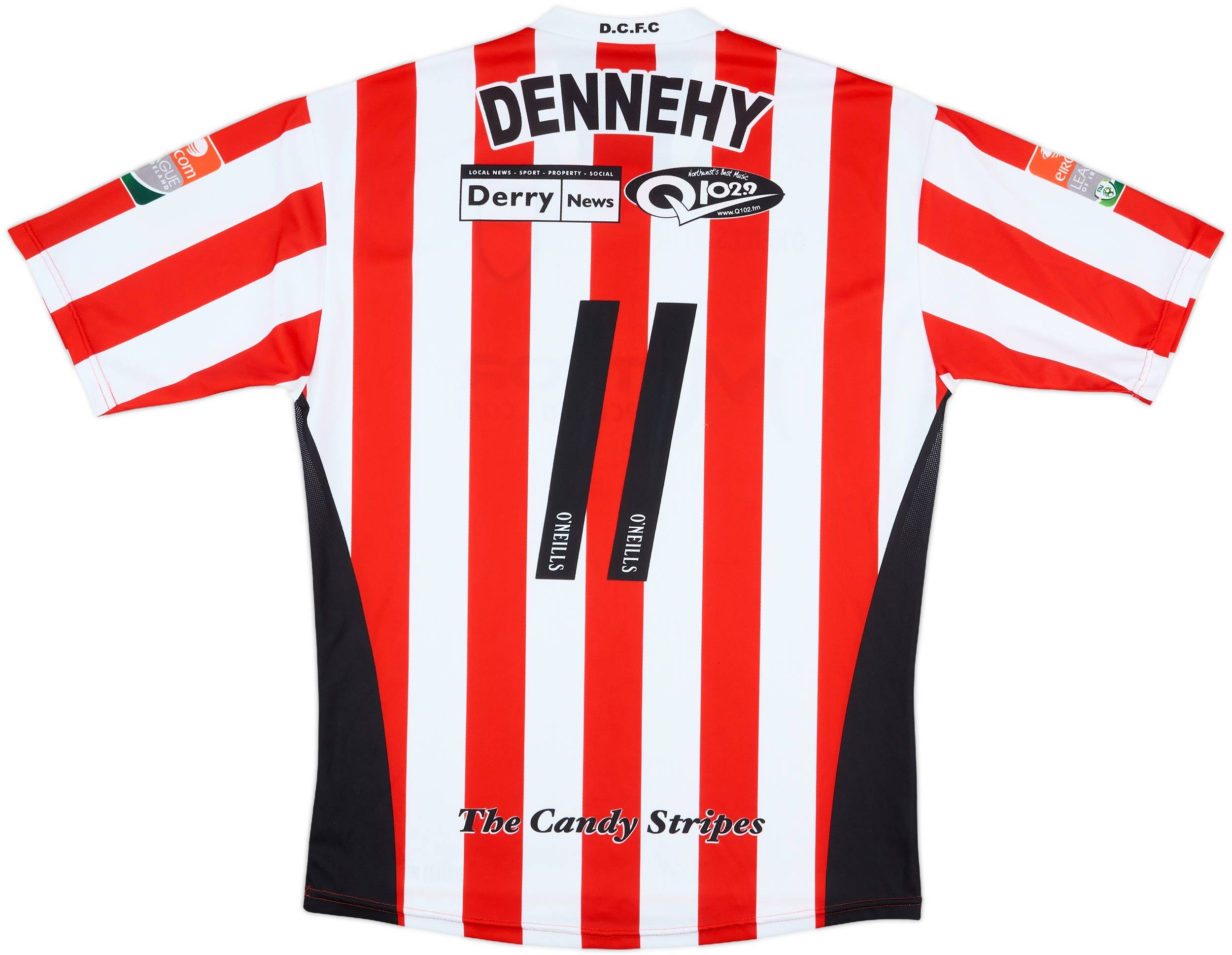 2008-09 Derry City Match Issue Home Shirt Dennehy #11