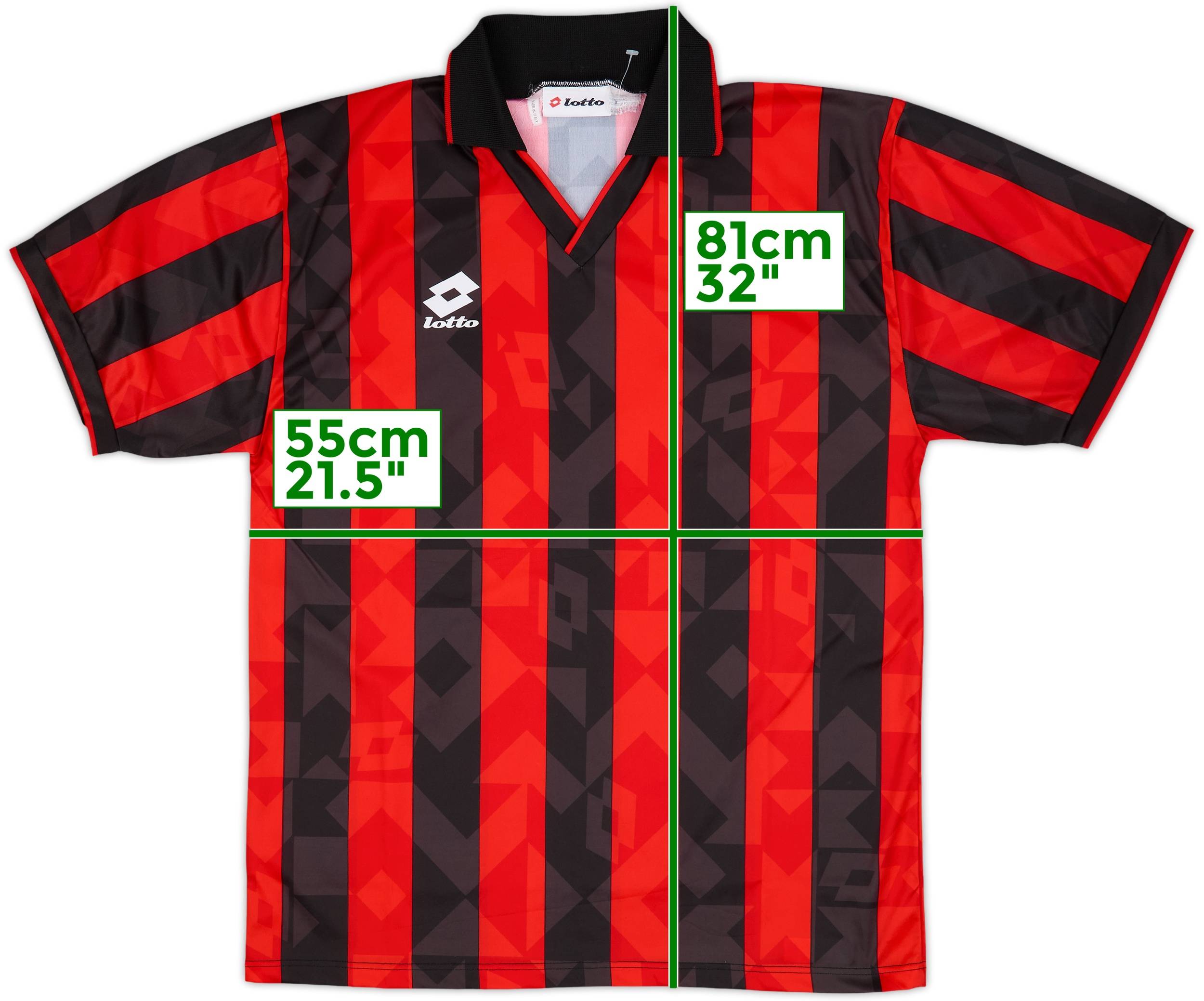 ウェア 90s LOTTO FC Milan Football Game Shirt 1990s Lotto Template Shirt (AC Milan) - 9/10 - (L)