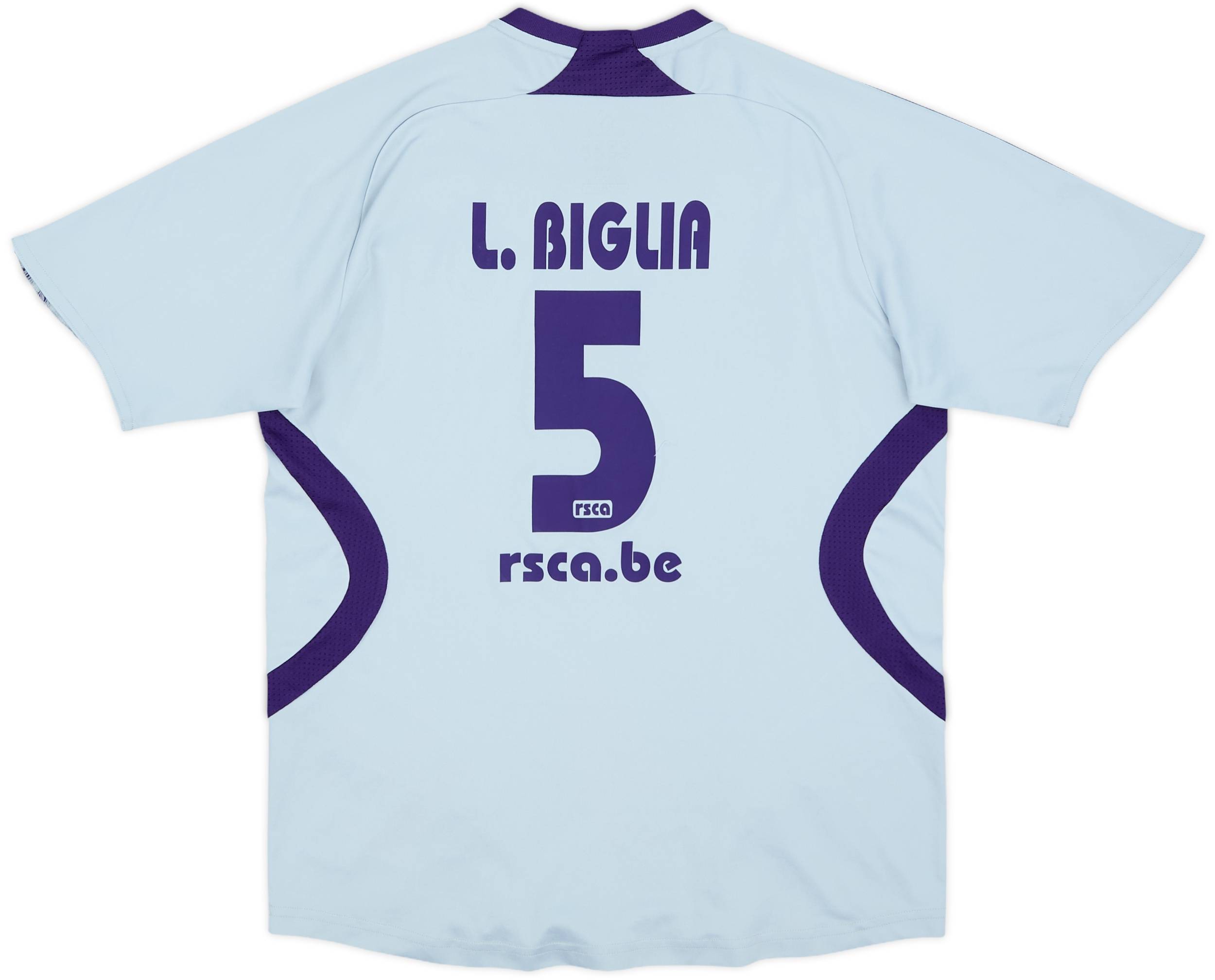 2007-08 Anderlecht Away Shirt L.Biglia #5 - 6/10 - (M.Boys)