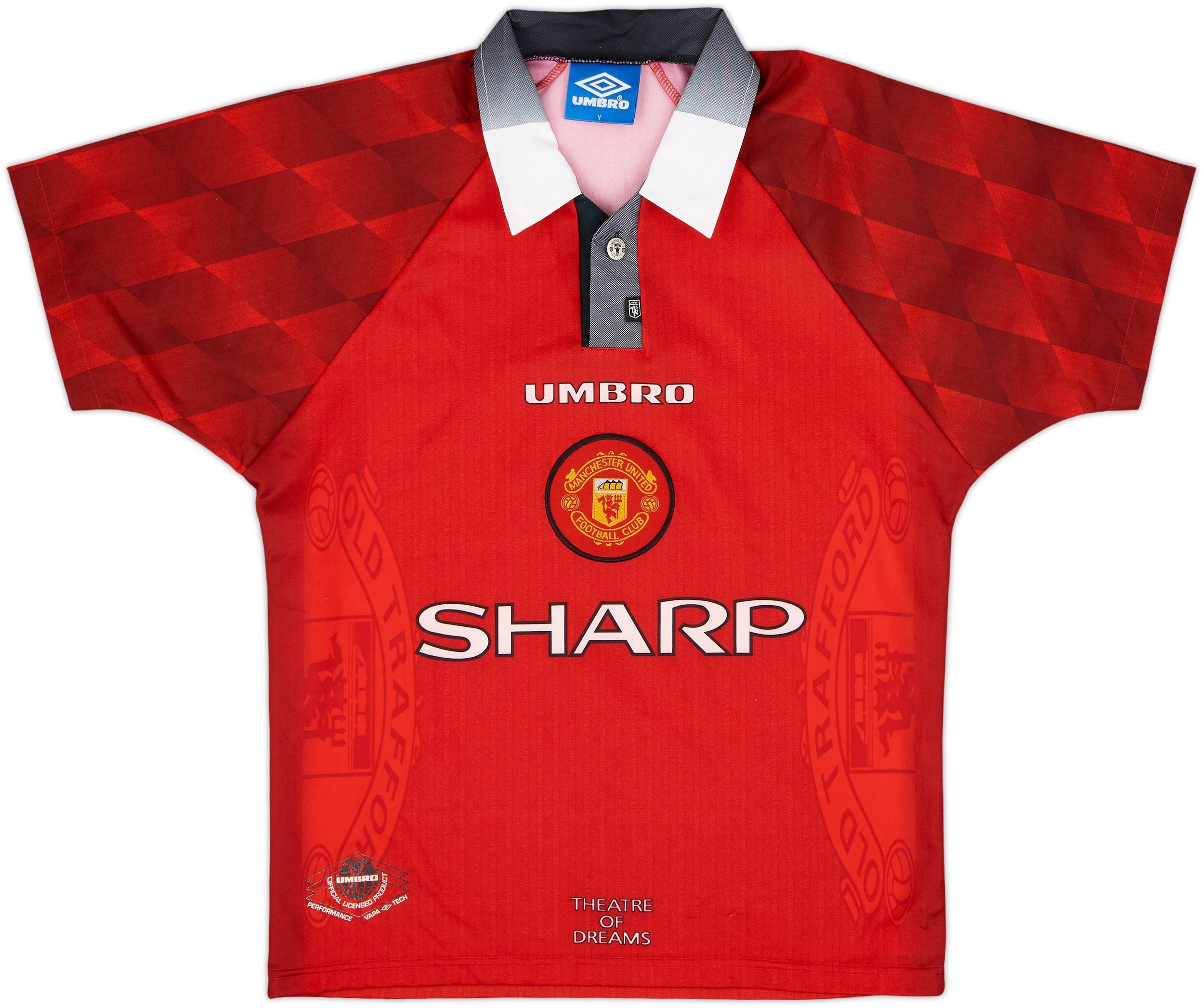 1996-98 Manchester United Home Shirt - 9/10 - (Y)