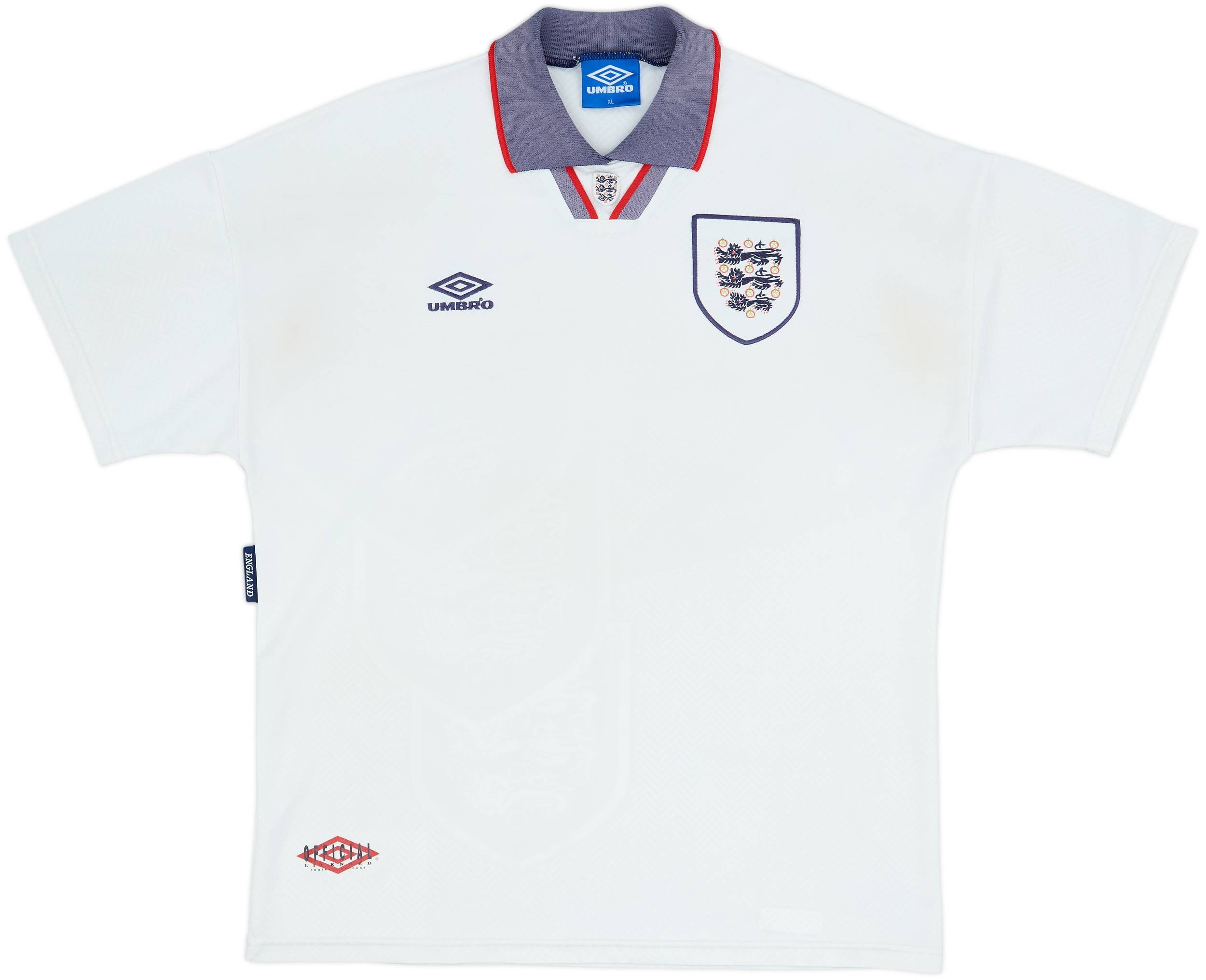 【本日限定値下げ】UMBRO England Shirt White XL 1993-95 England Home Shirt - 5/10 - (XL)